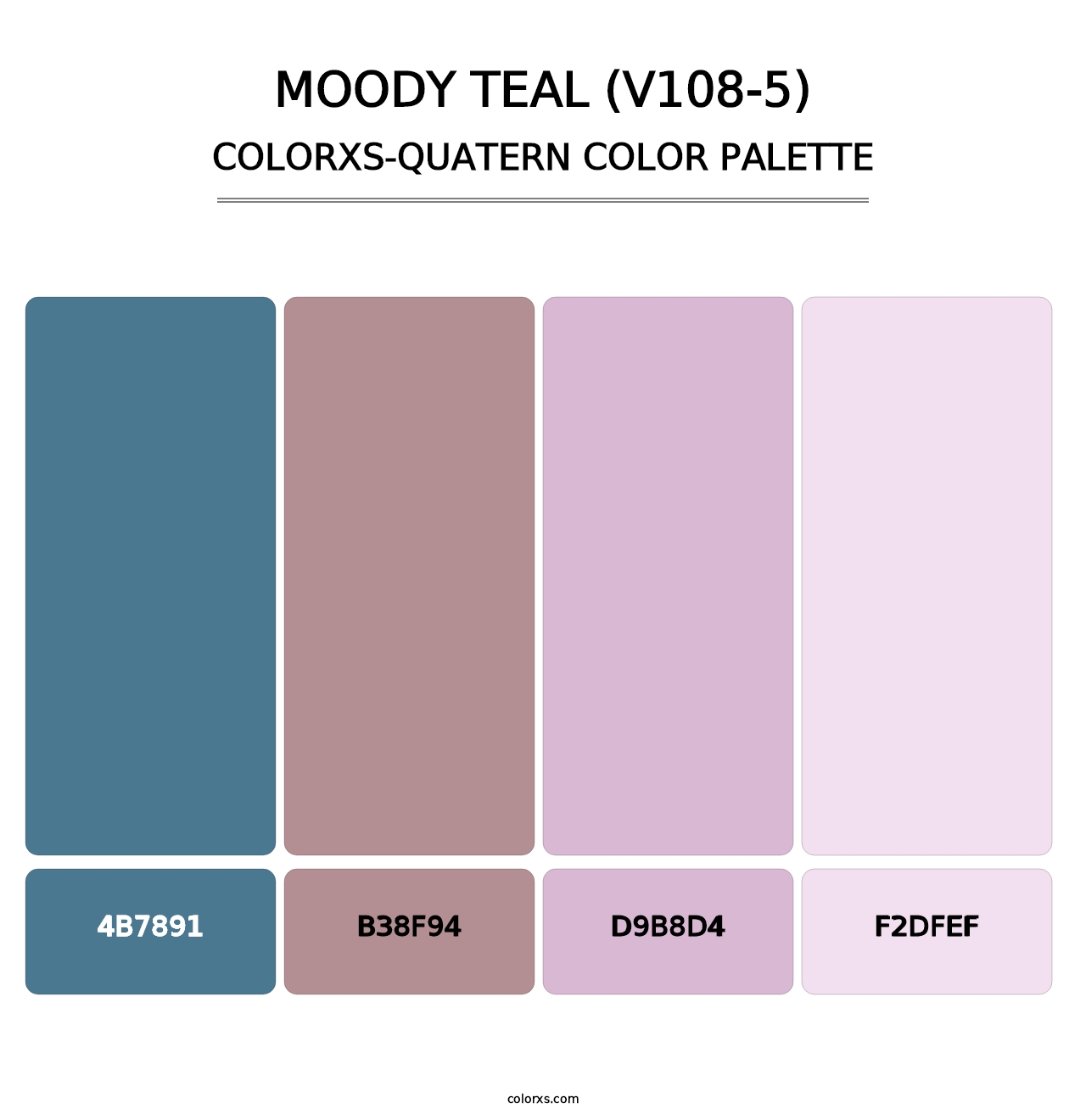 Moody Teal (V108-5) - Colorxs Quatern Palette