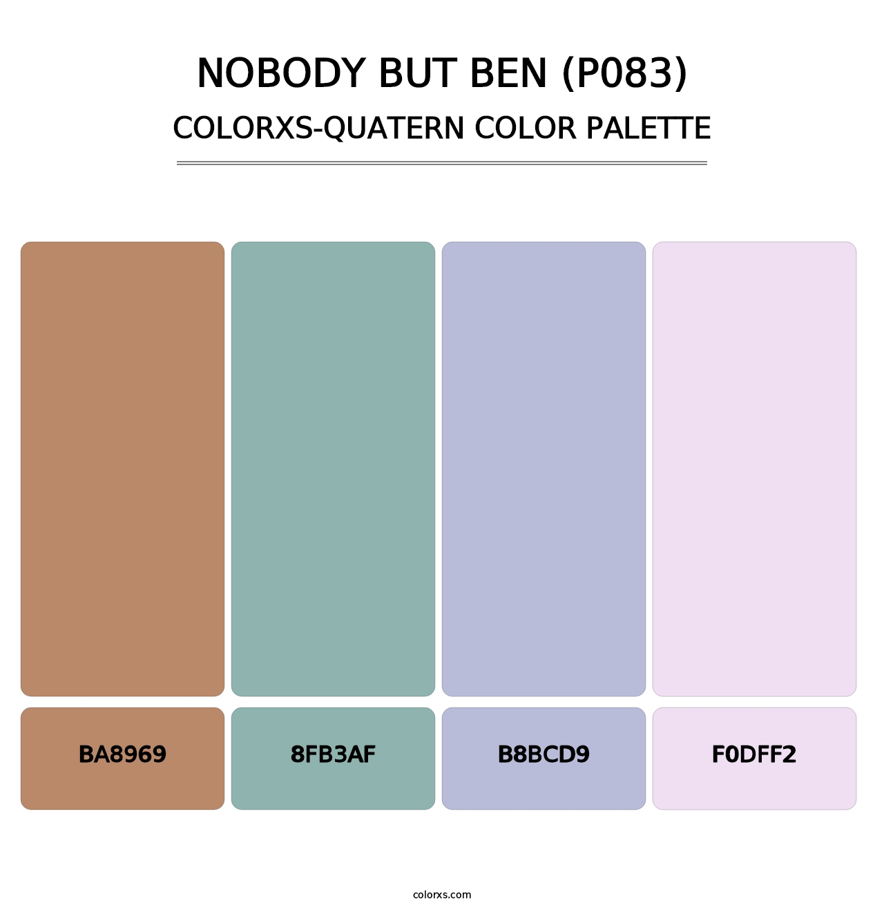 Nobody But Ben (P083) - Colorxs Quatern Palette