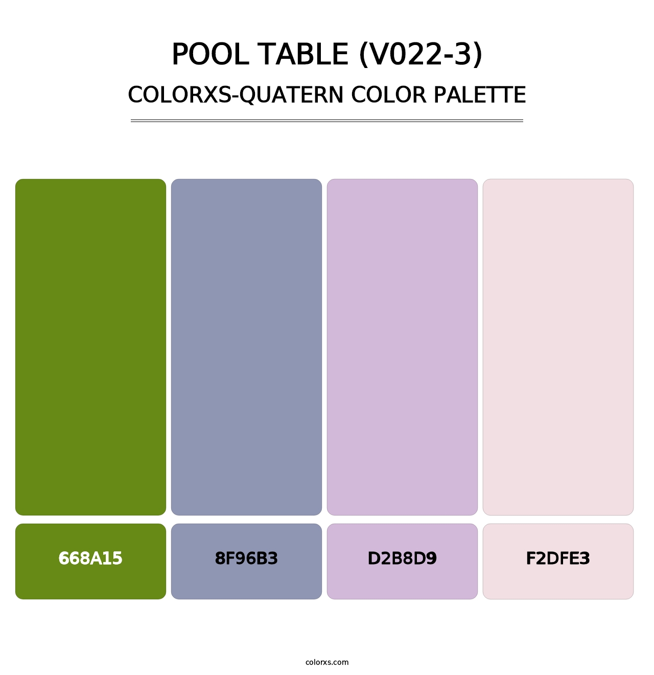Pool Table (V022-3) - Colorxs Quatern Palette