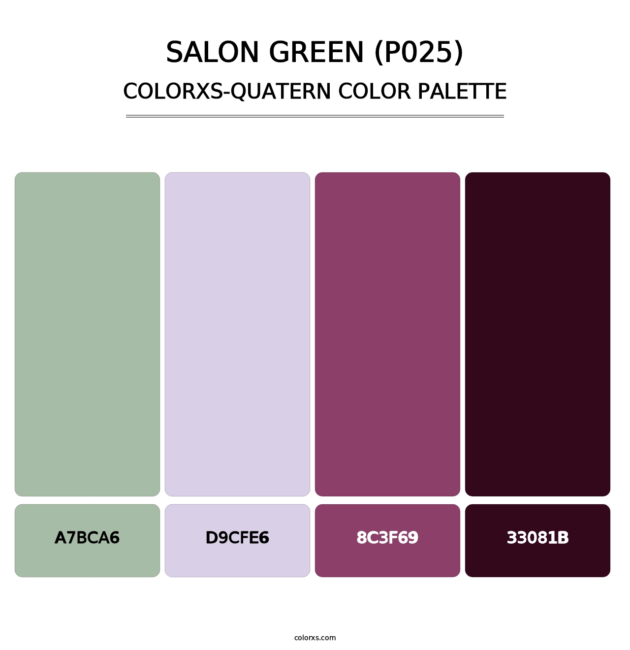 Salon Green (P025) - Colorxs Quatern Palette