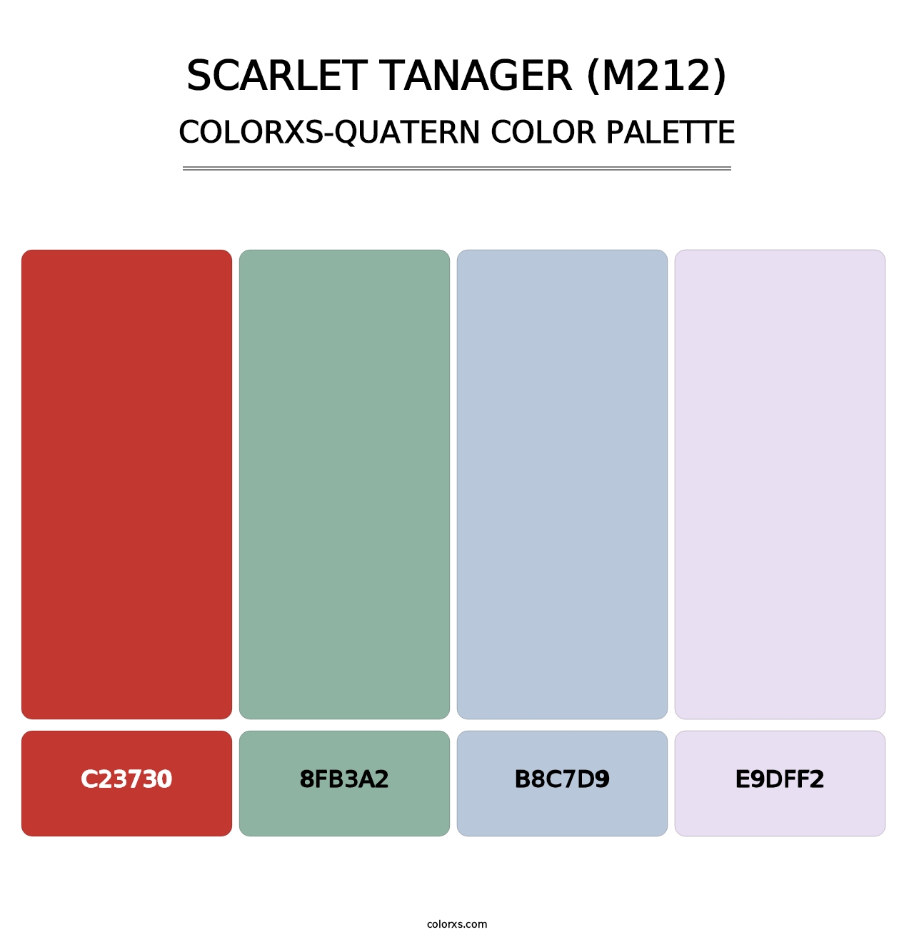 Scarlet Tanager (M212) - Colorxs Quatern Palette