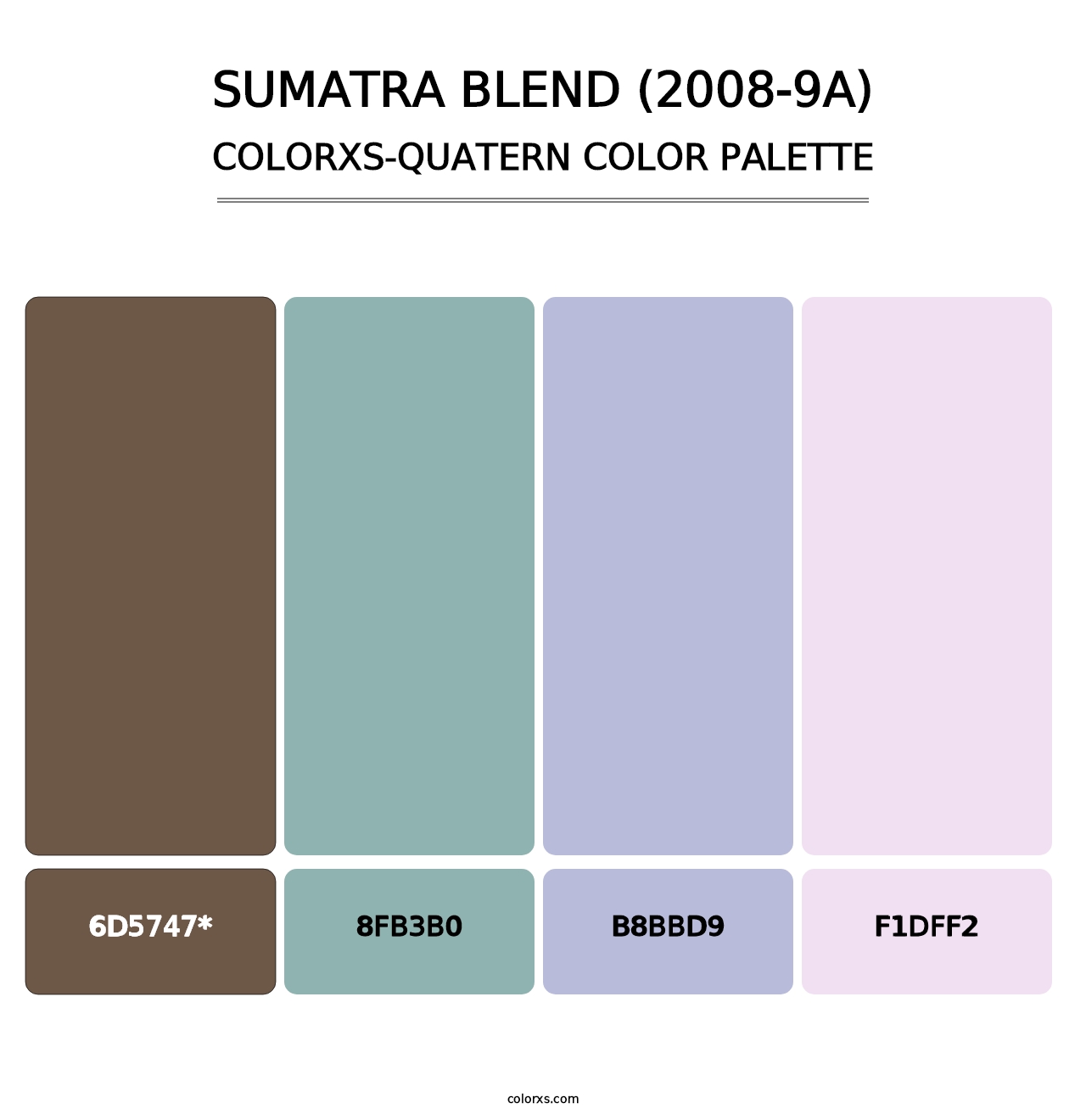 Sumatra Blend (2008-9A) - Colorxs Quatern Palette