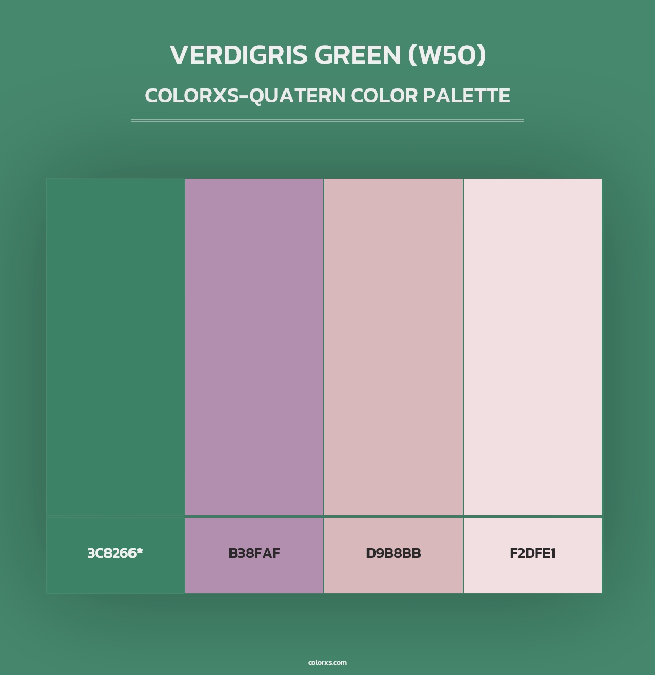 Verdigris Green (W50) - Colorxs Quad Palette