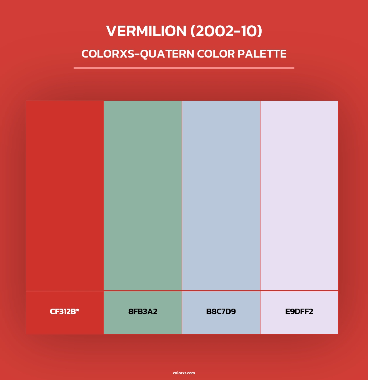 Vermilion (2002-10) - Colorxs Quad Palette