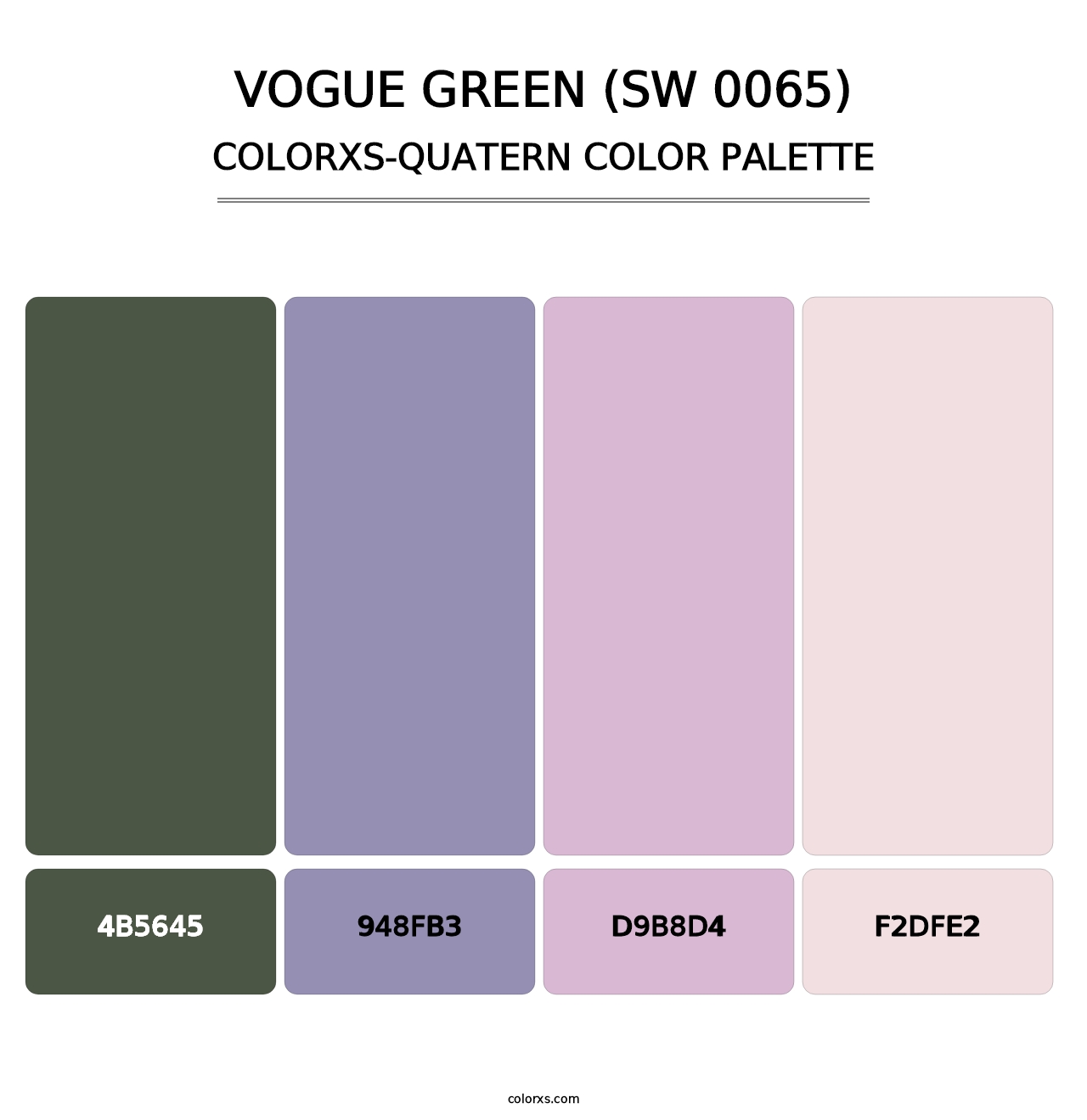 Vogue Green (SW 0065) - Colorxs Quatern Palette