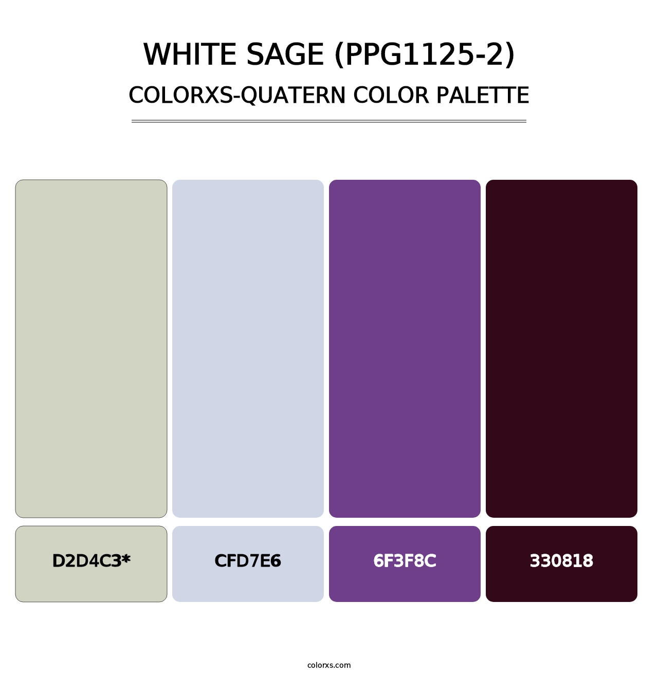 White Sage (PPG1125-2) - Colorxs Quatern Palette