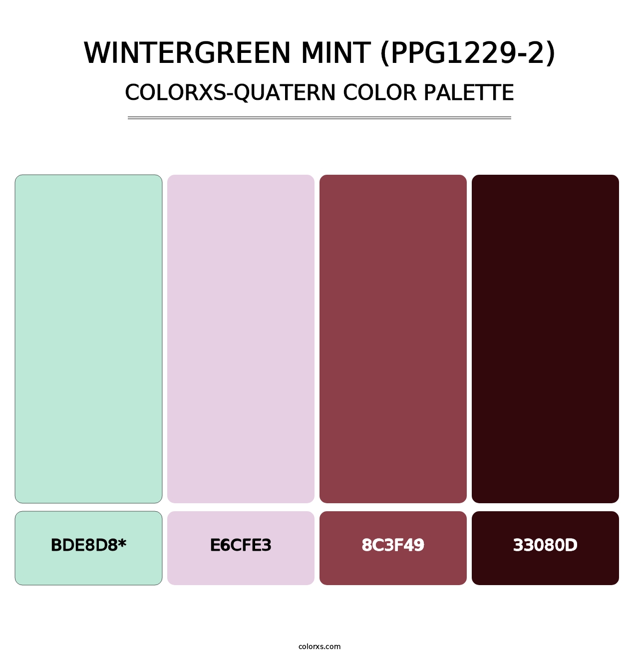 Wintergreen Mint (PPG1229-2) - Colorxs Quatern Palette