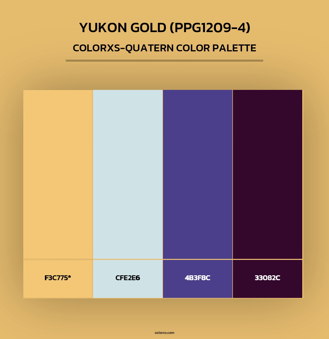 Yukon Gold (PPG1209-4) - Colorxs Quad Palette