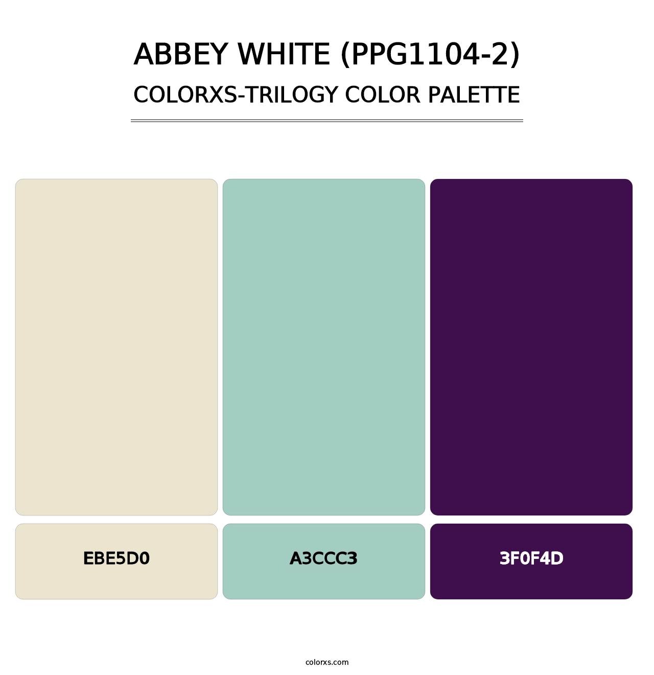 Abbey White (PPG1104-2) - Colorxs Trilogy Palette