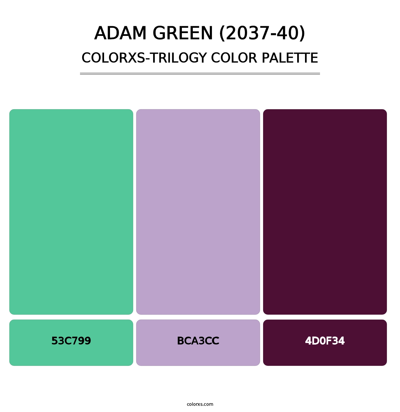 Adam Green (2037-40) - Colorxs Trilogy Palette