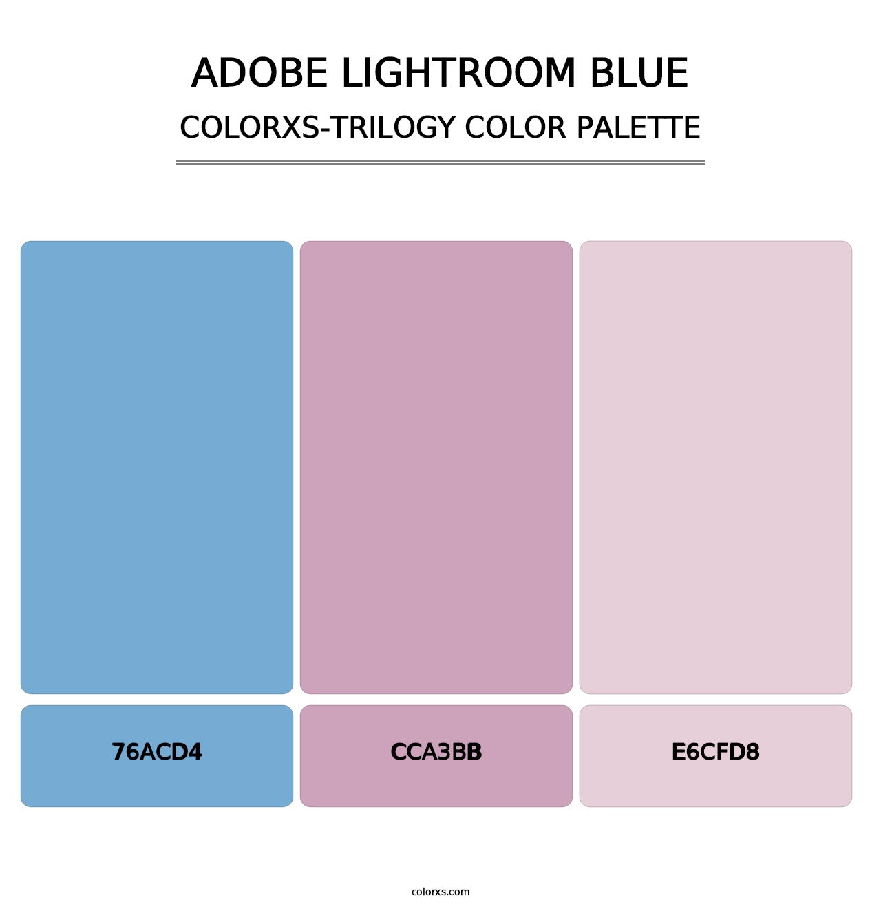 Adobe Lightroom Blue - Colorxs Trilogy Palette