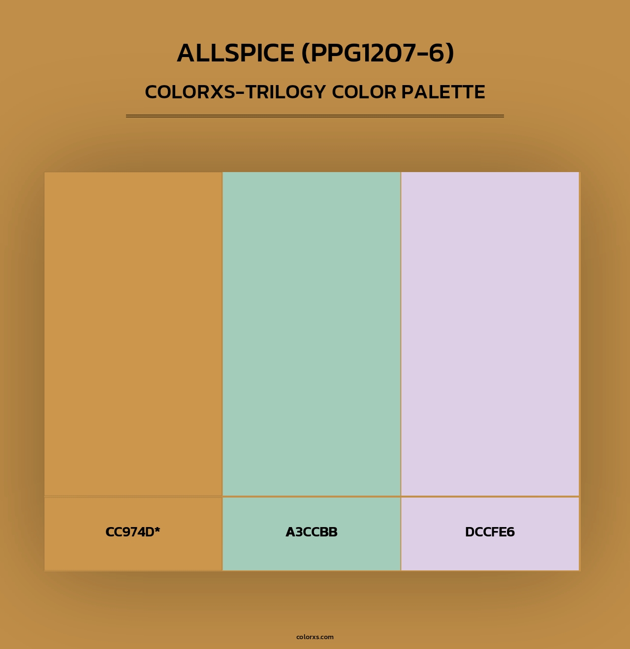 Allspice (PPG1207-6) - Colorxs Trilogy Palette