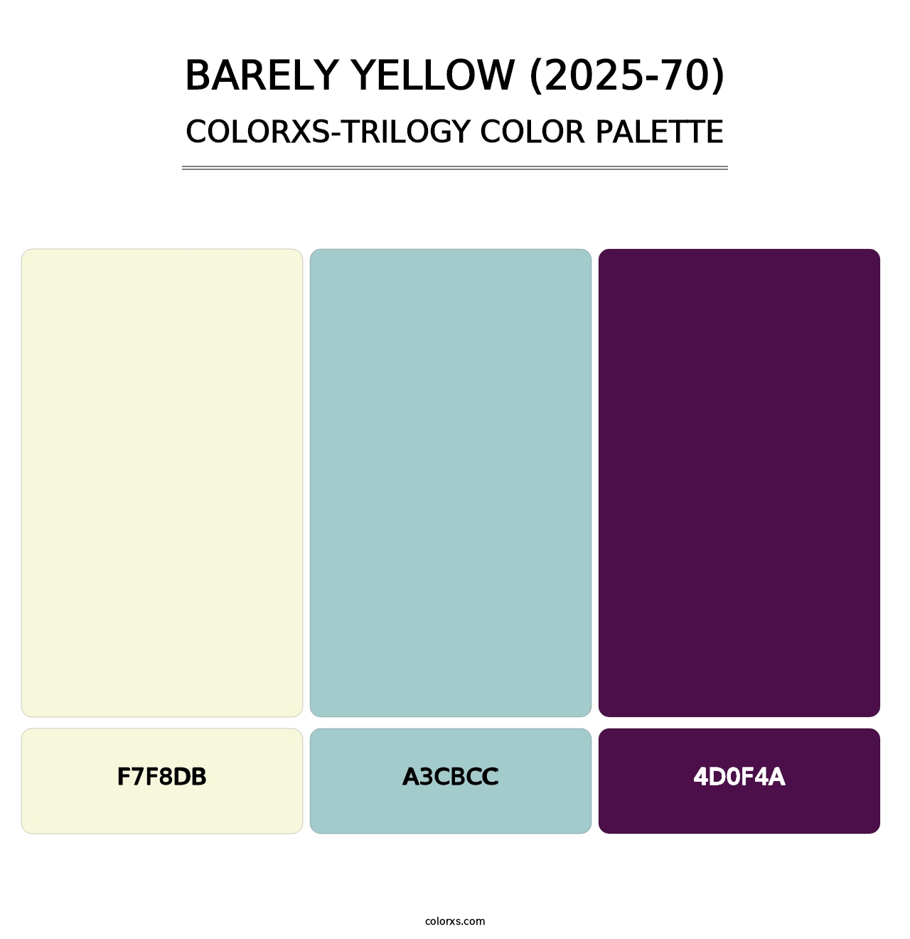 Barely Yellow (2025-70) - Colorxs Trilogy Palette