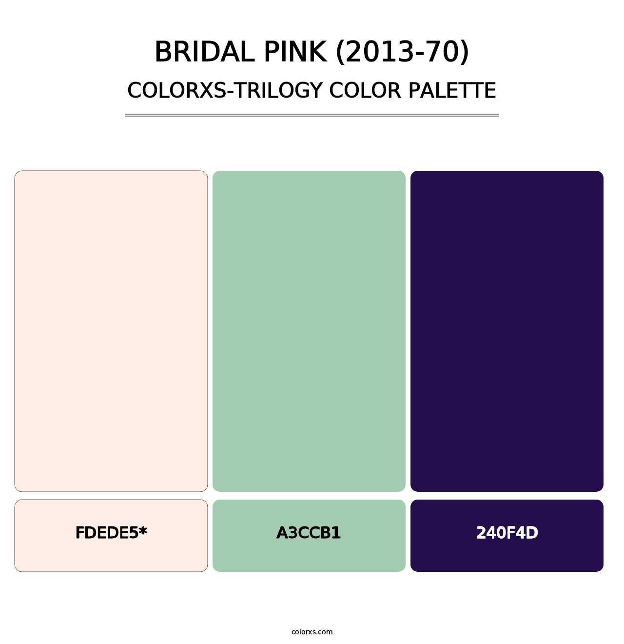Bridal Pink (2013-70) - Colorxs Trilogy Palette