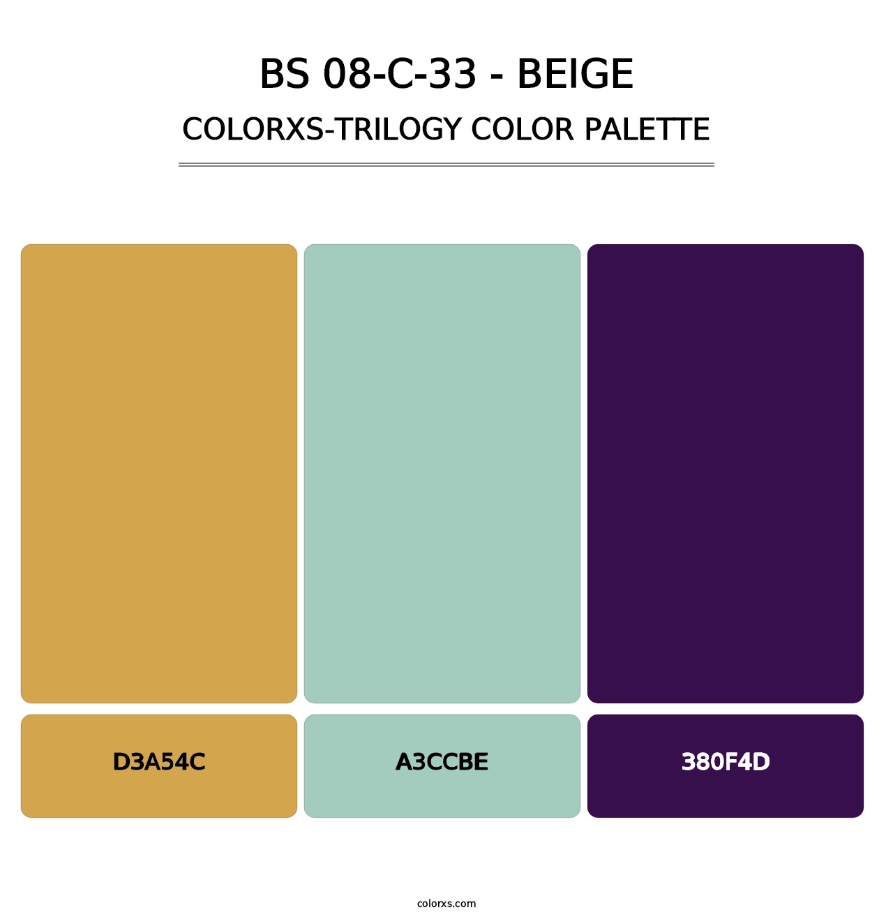 BS 08-C-33 - Beige - Colorxs Trilogy Palette