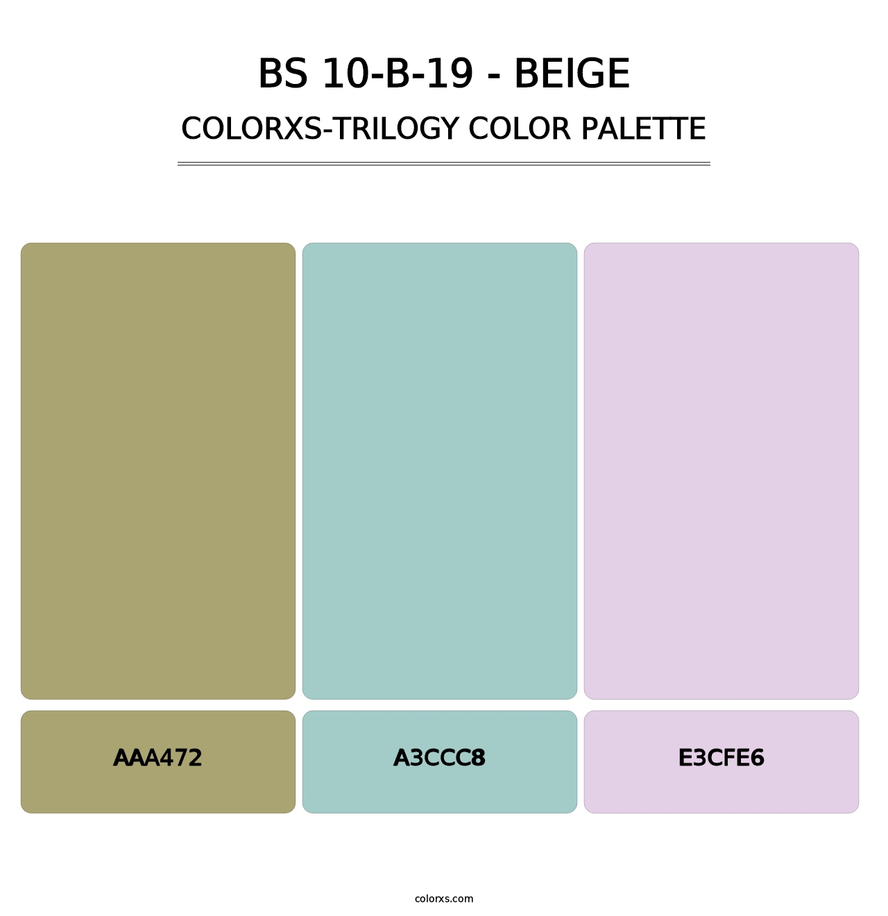 BS 10-B-19 - Beige - Colorxs Trilogy Palette