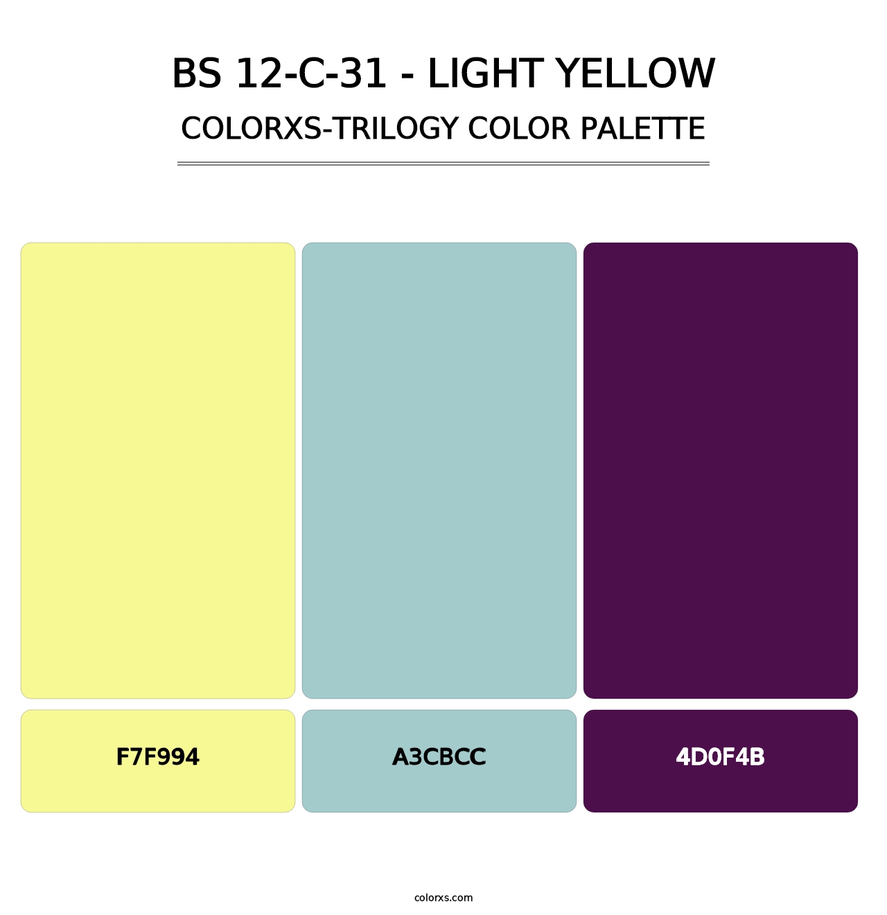 BS 12-C-31 - Light Yellow - Colorxs Trilogy Palette