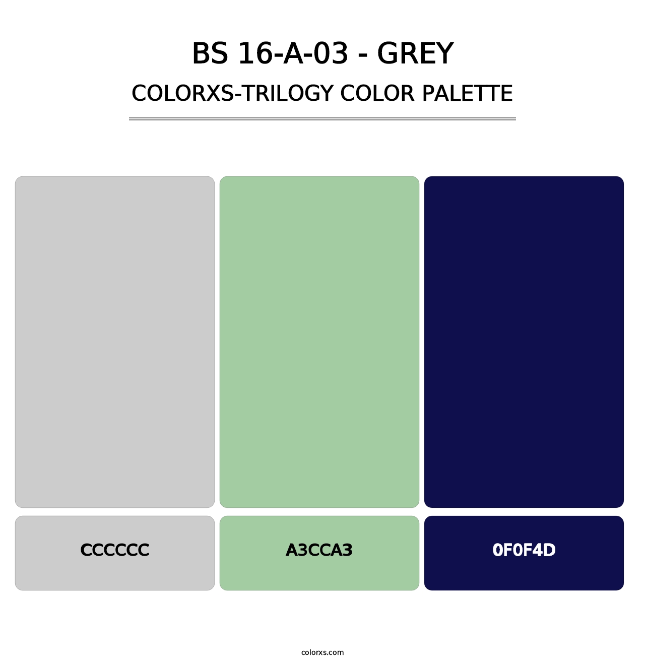 BS 16-A-03 - Grey - Colorxs Trilogy Palette
