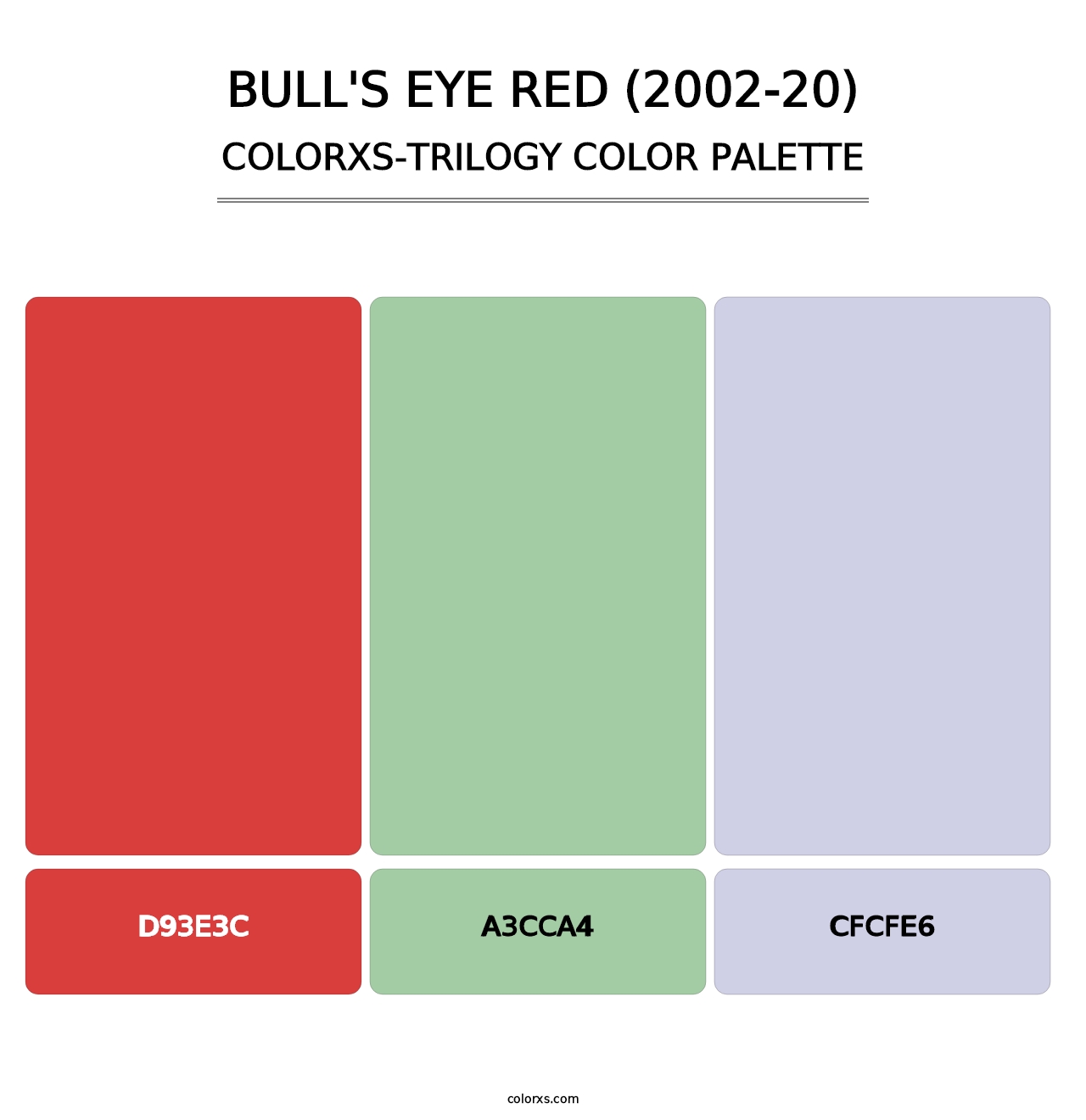Bull's Eye Red (2002-20) - Colorxs Trilogy Palette