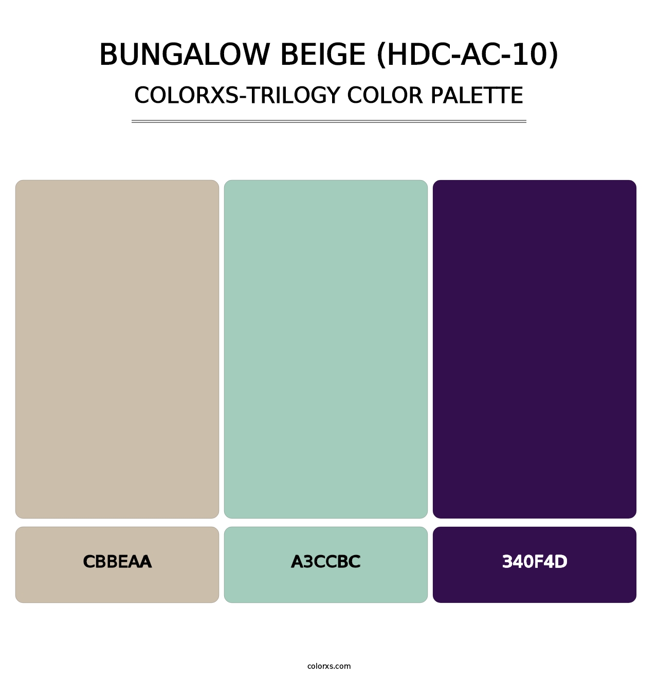 Bungalow Beige (HDC-AC-10) - Colorxs Trilogy Palette