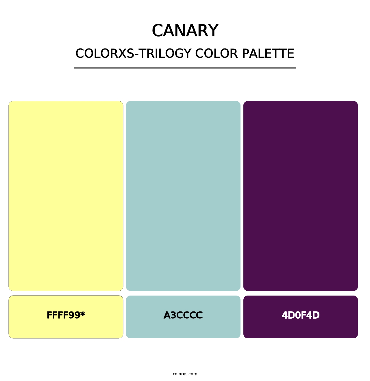 Canary - Colorxs Trilogy Palette
