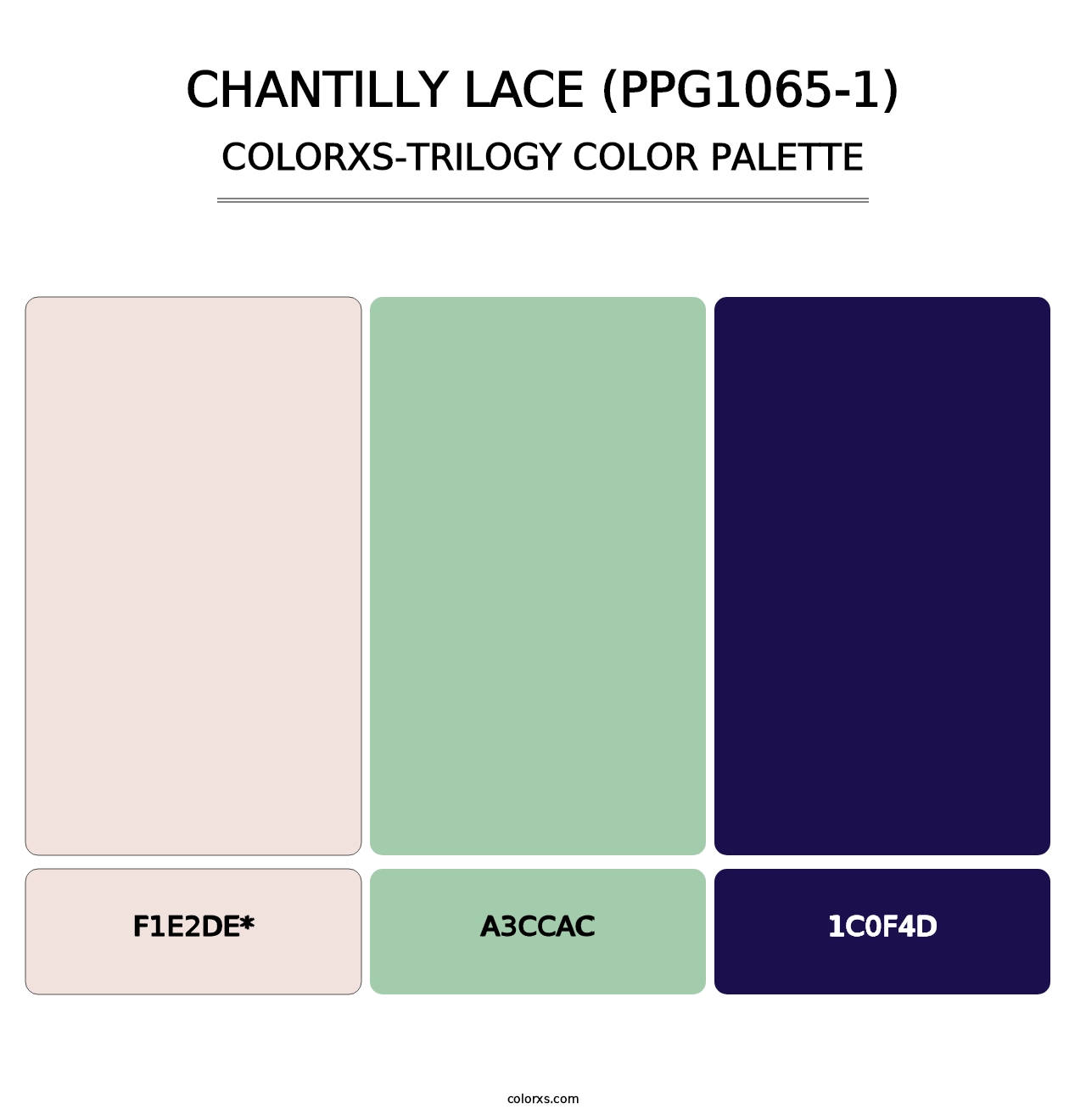 Chantilly Lace (PPG1065-1) - Colorxs Trilogy Palette