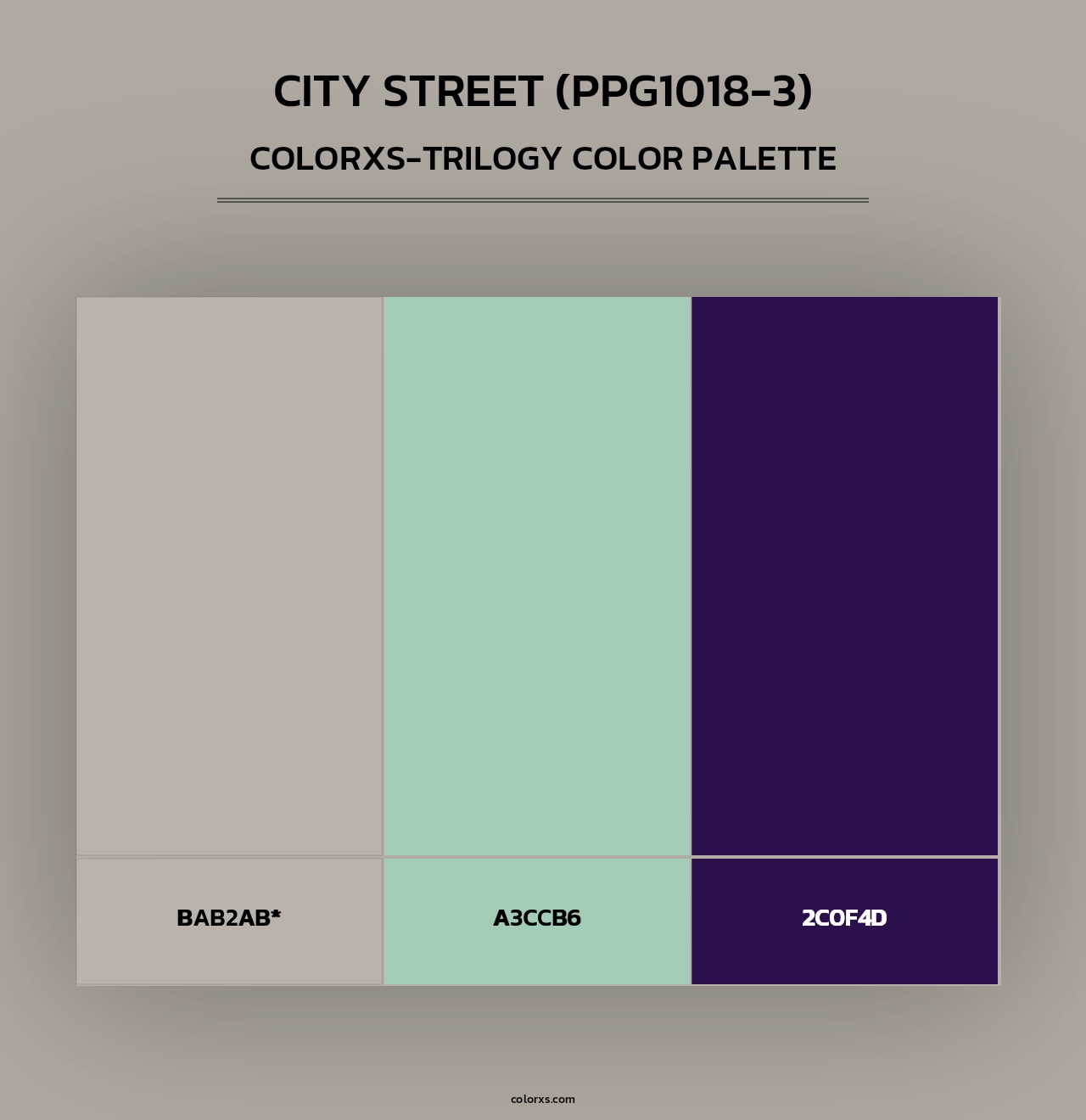 City Street (PPG1018-3) - Colorxs Trilogy Palette