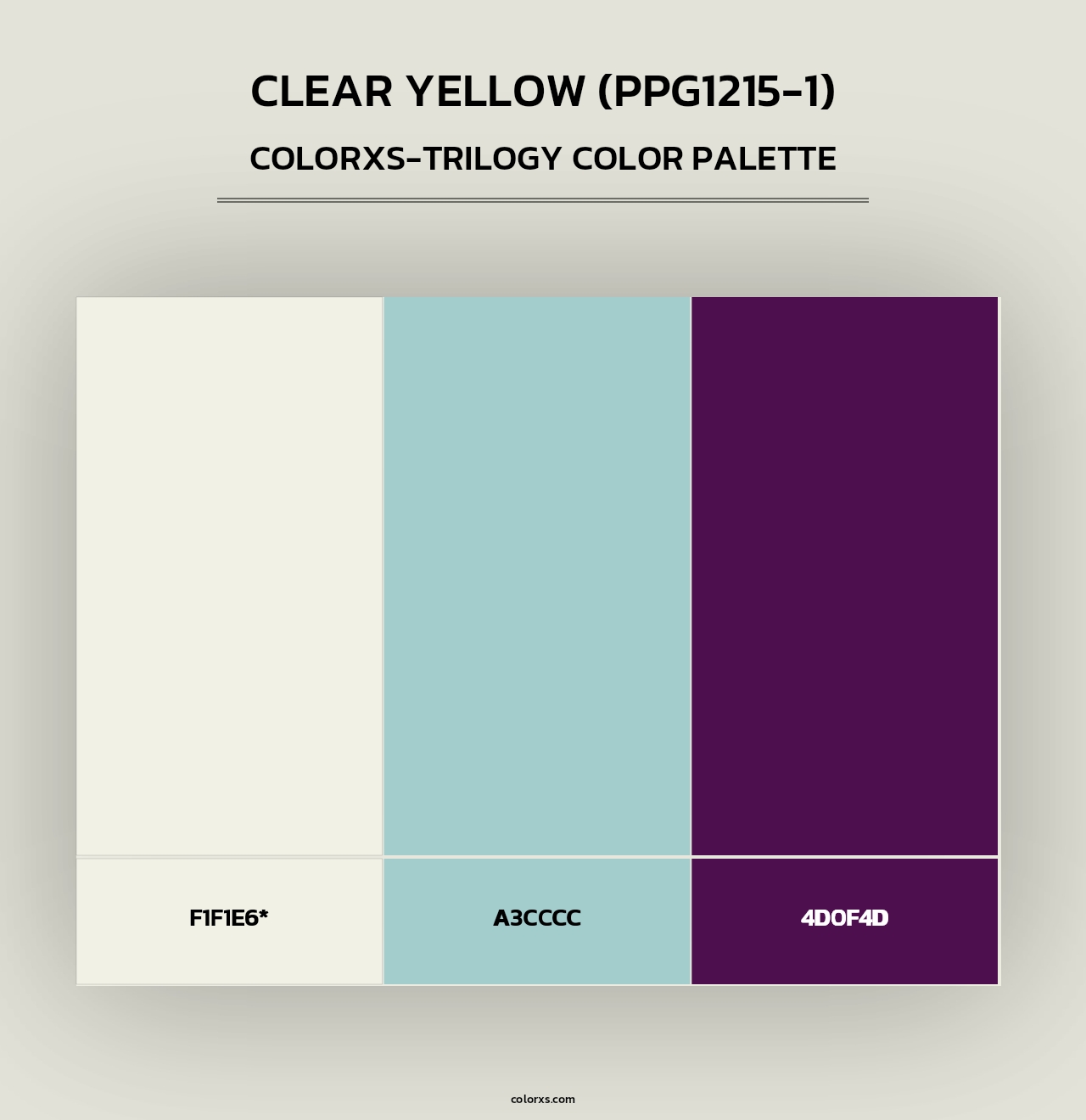 Clear Yellow (PPG1215-1) - Colorxs Trilogy Palette