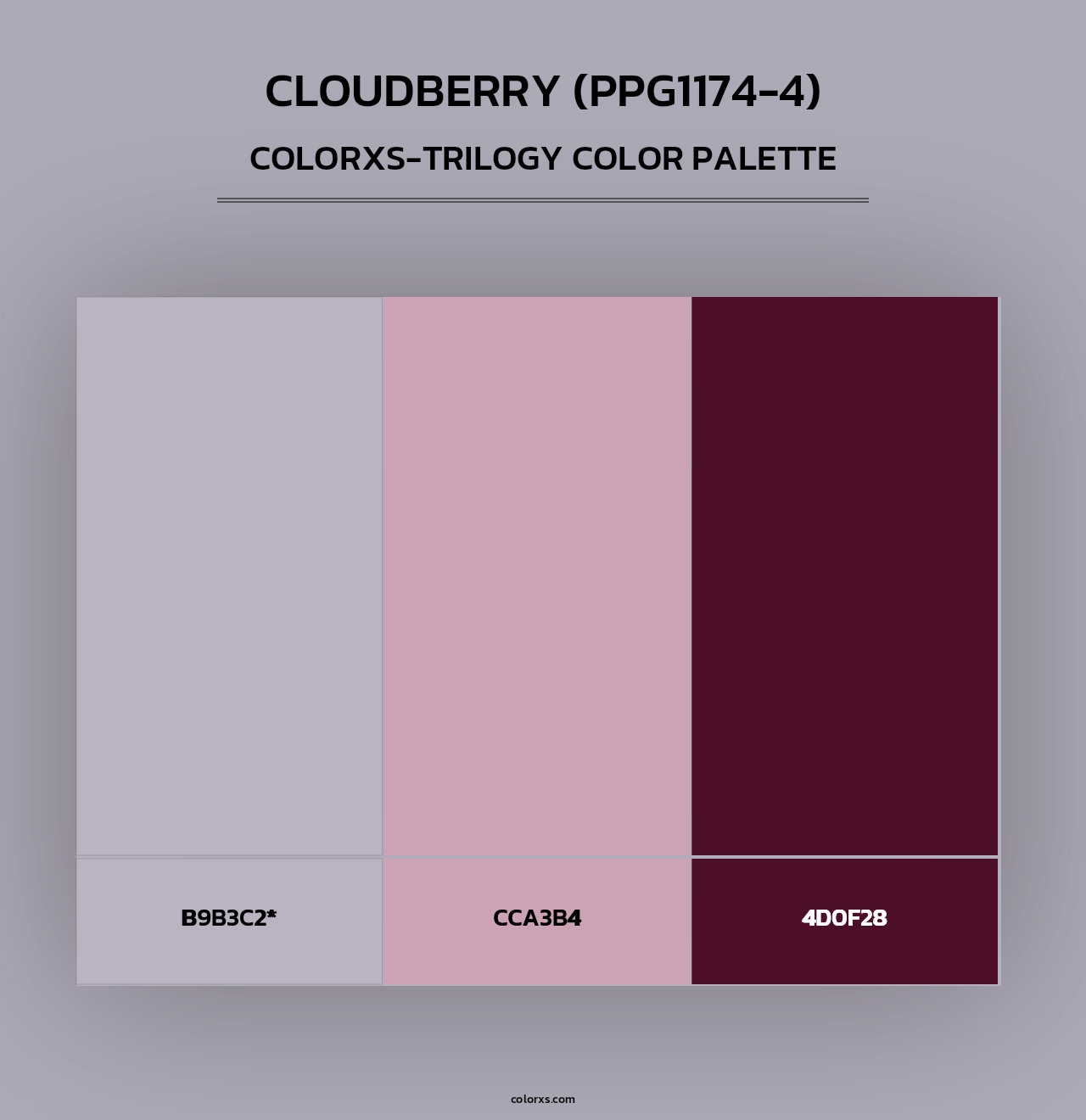Cloudberry (PPG1174-4) - Colorxs Trilogy Palette