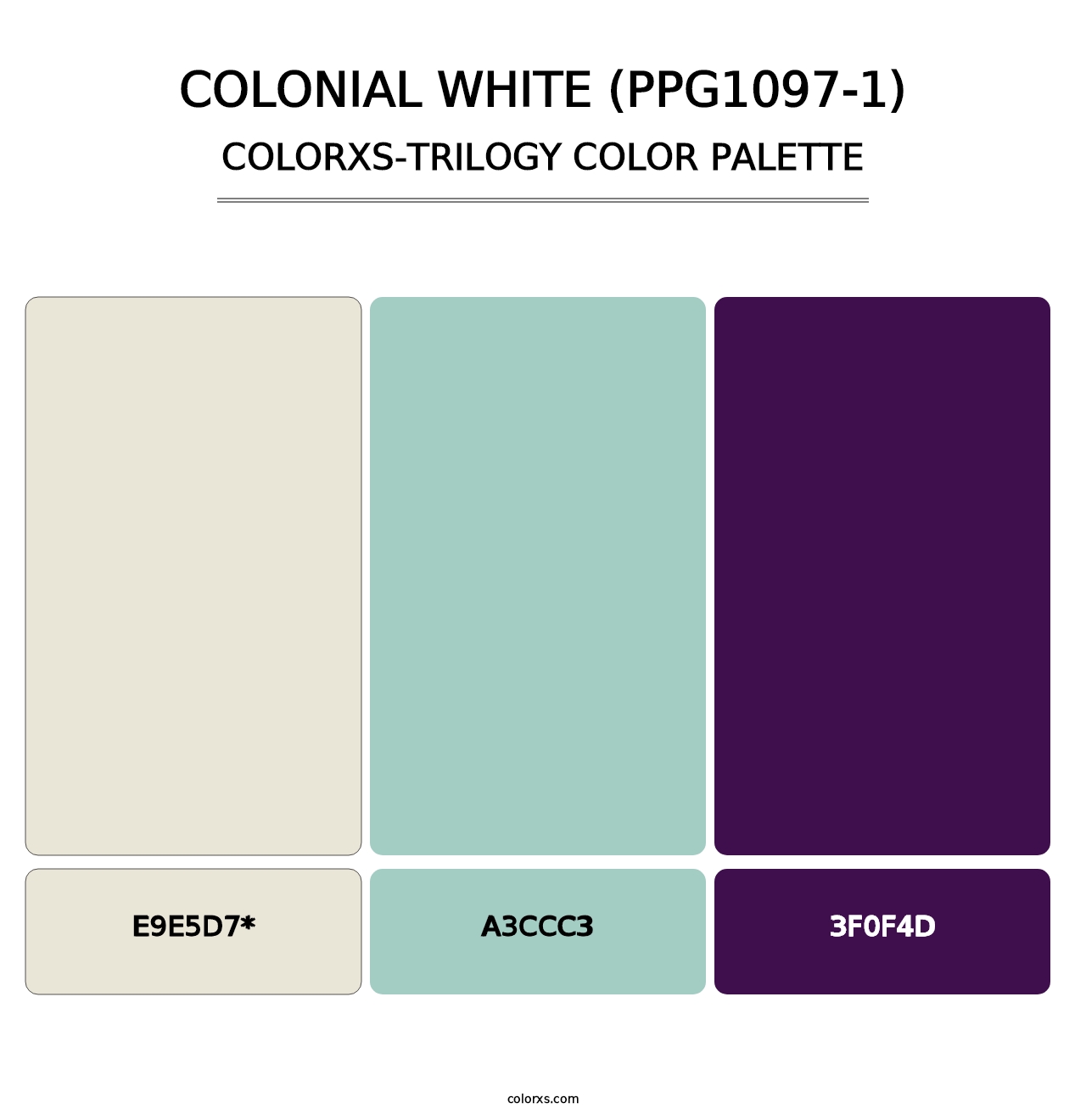 Colonial White (PPG1097-1) - Colorxs Trilogy Palette