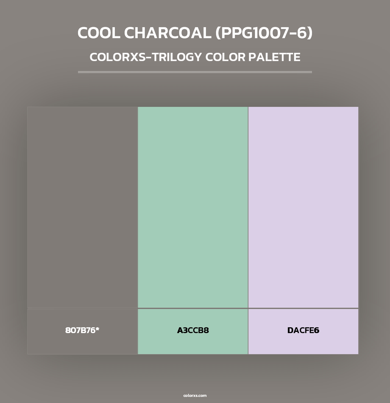 Cool Charcoal (PPG1007-6) - Colorxs Trilogy Palette