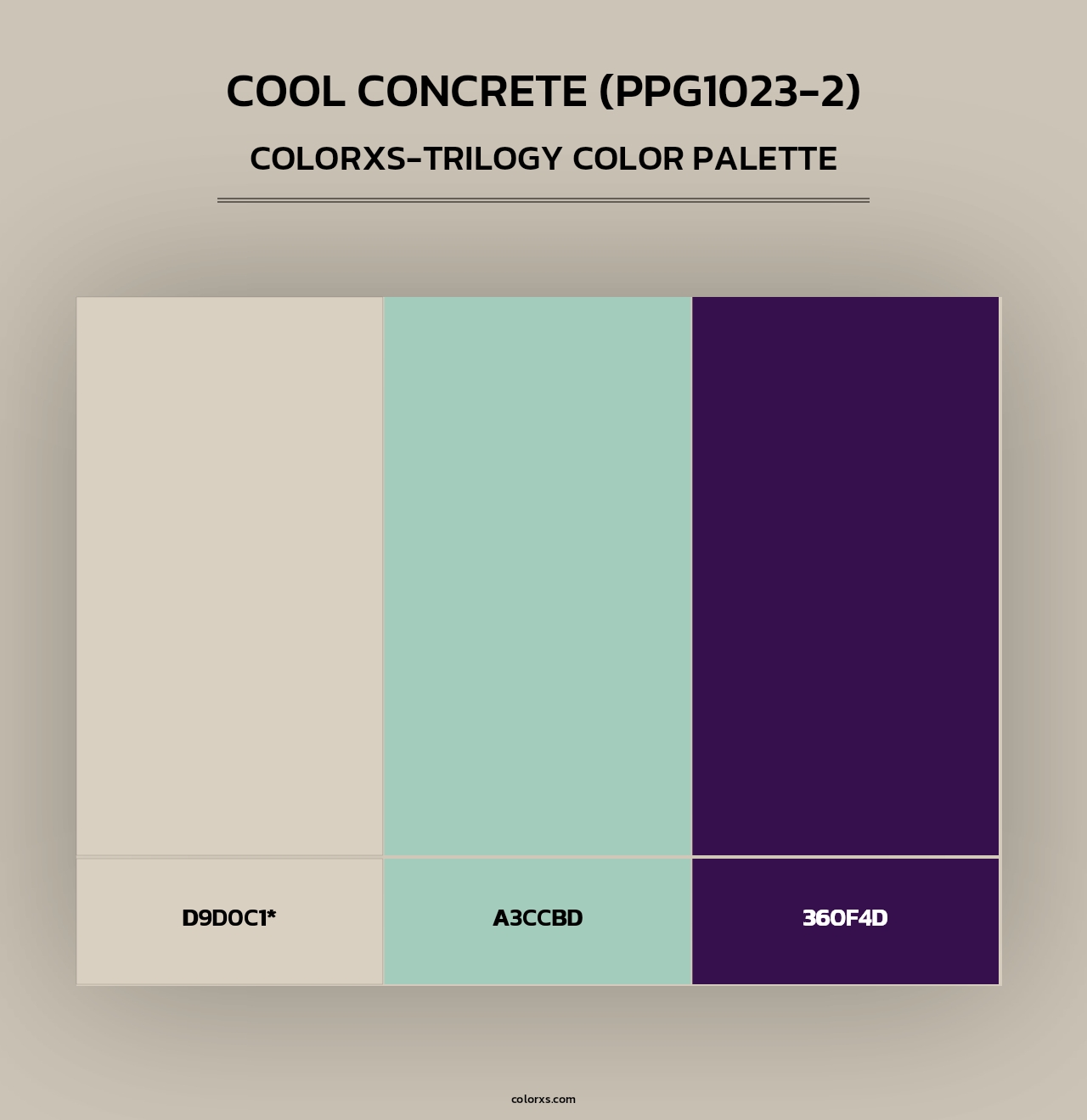 Cool Concrete (PPG1023-2) - Colorxs Trilogy Palette