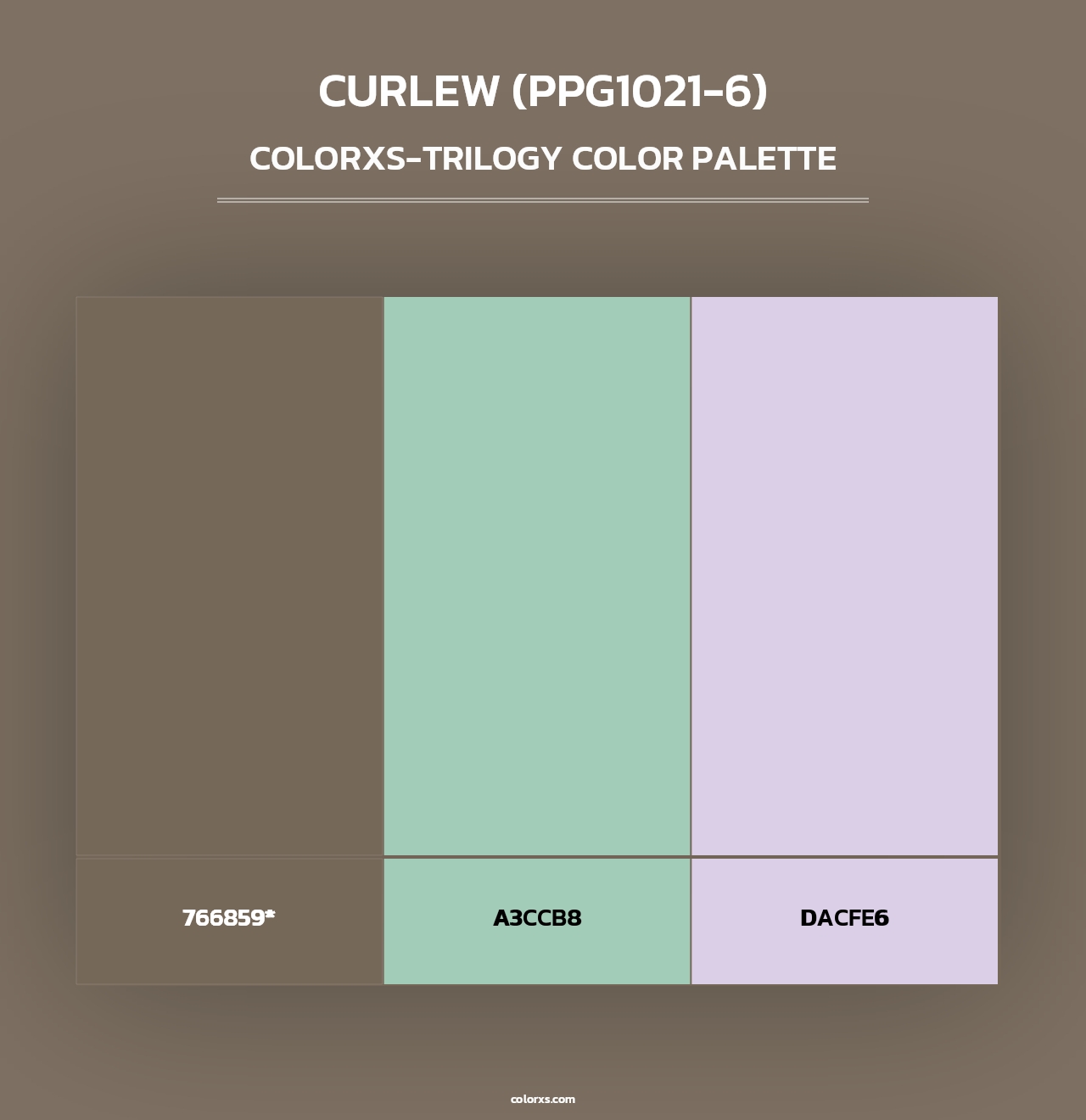 Curlew (PPG1021-6) - Colorxs Trilogy Palette