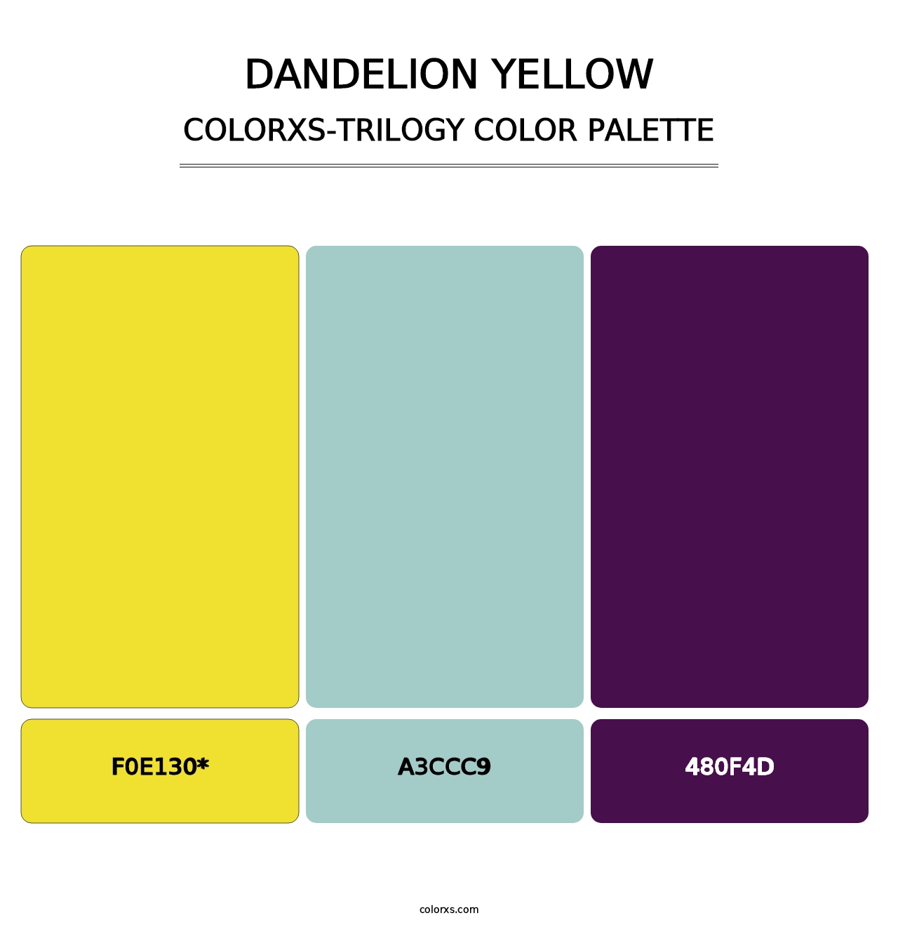 Dandelion Yellow - Colorxs Trilogy Palette