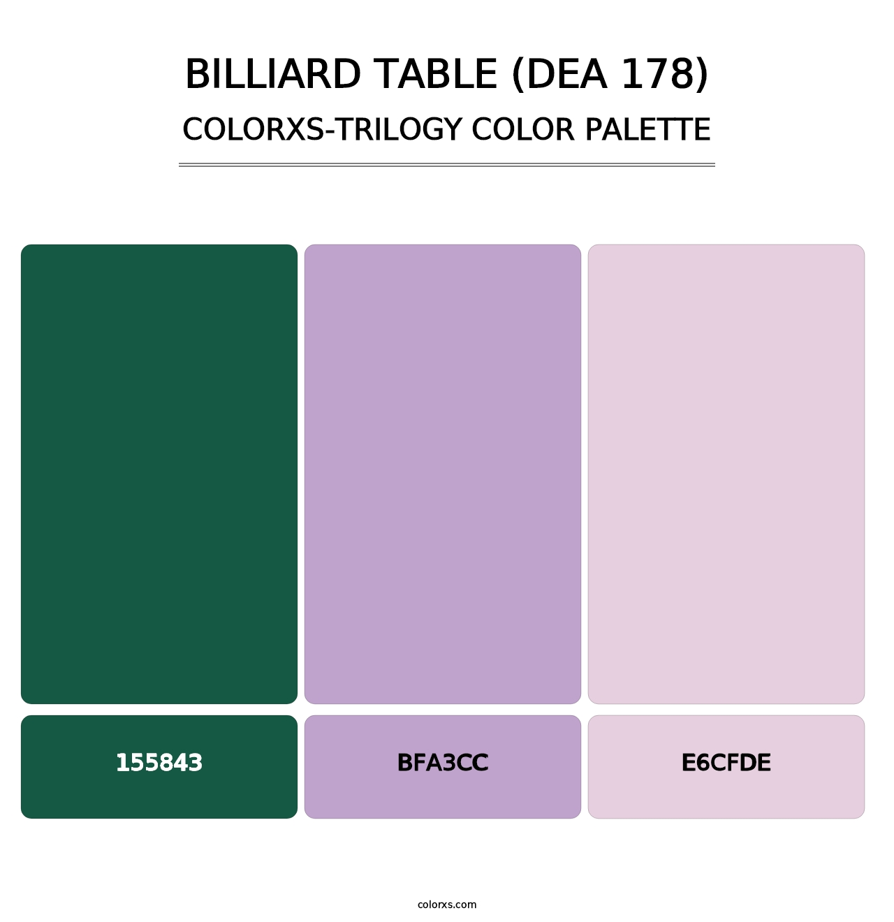 Billiard Table (DEA 178) - Colorxs Trilogy Palette