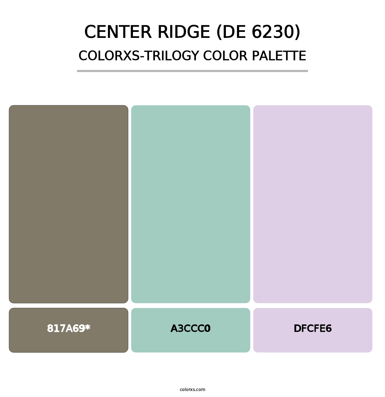 Center Ridge (DE 6230) - Colorxs Trilogy Palette
