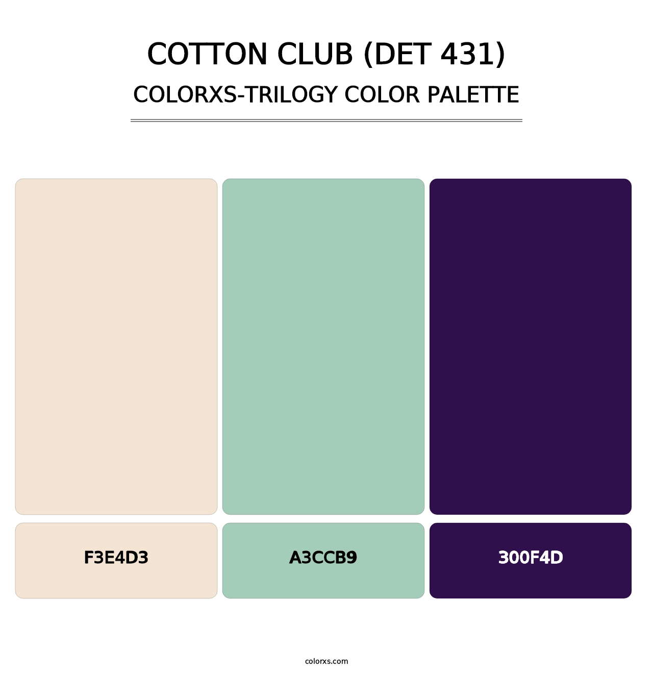 Cotton Club (DET 431) - Colorxs Trilogy Palette