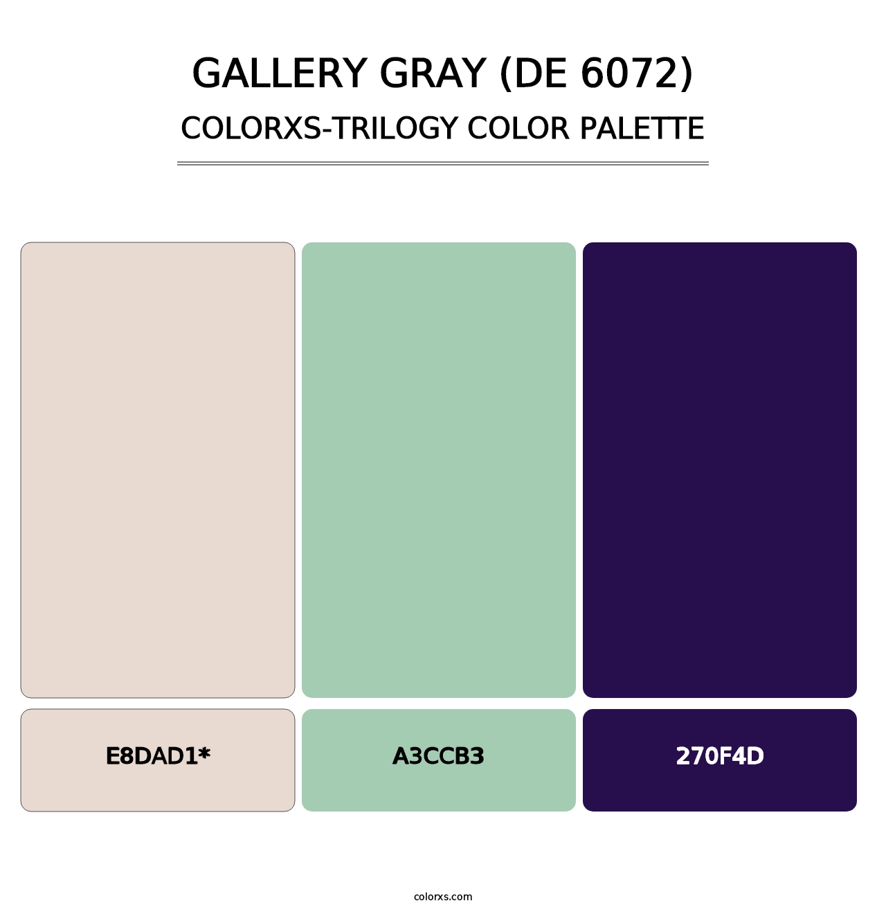 Gallery Gray (DE 6072) - Colorxs Trilogy Palette