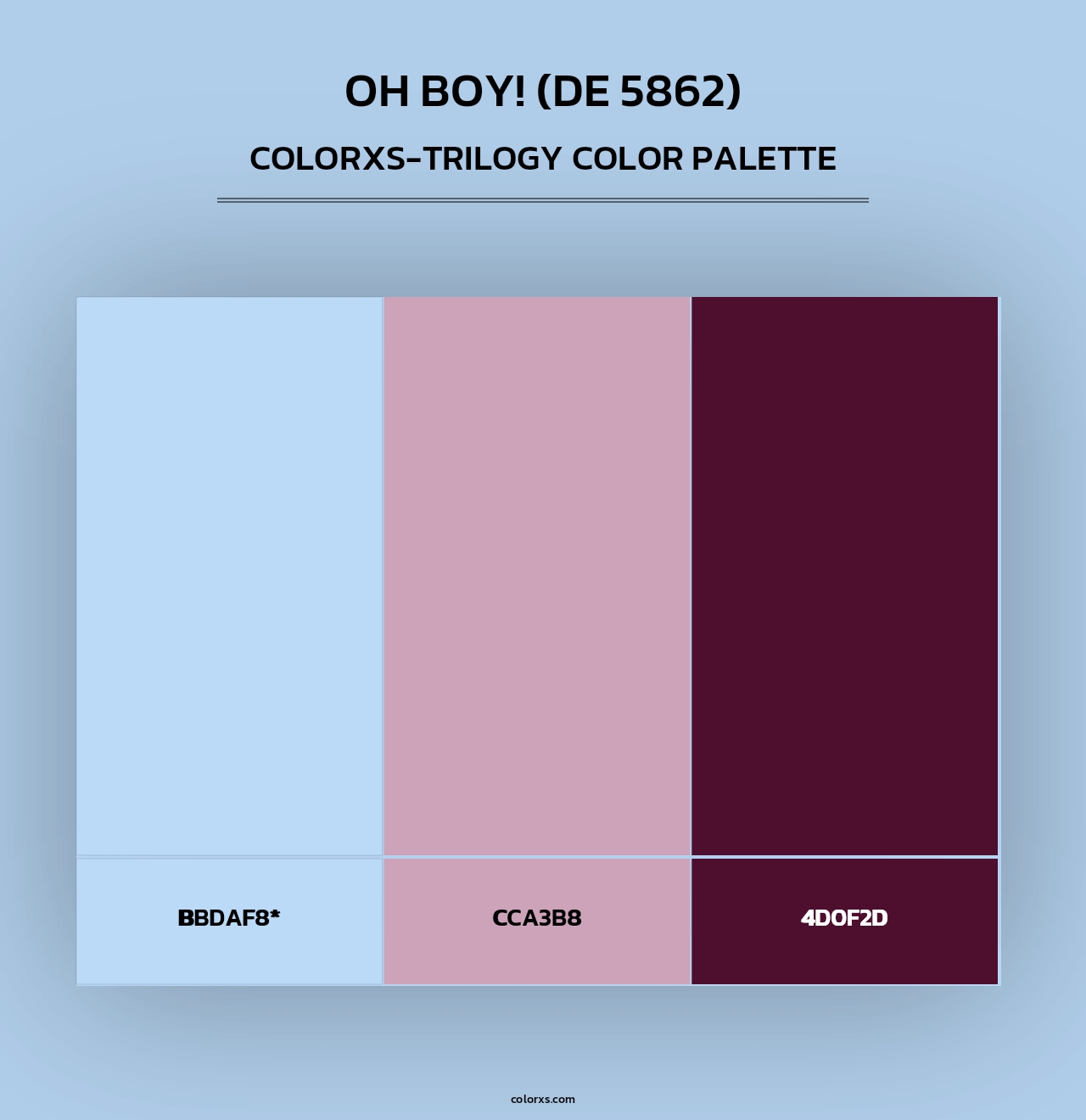 Oh Boy! (DE 5862) - Colorxs Trilogy Palette