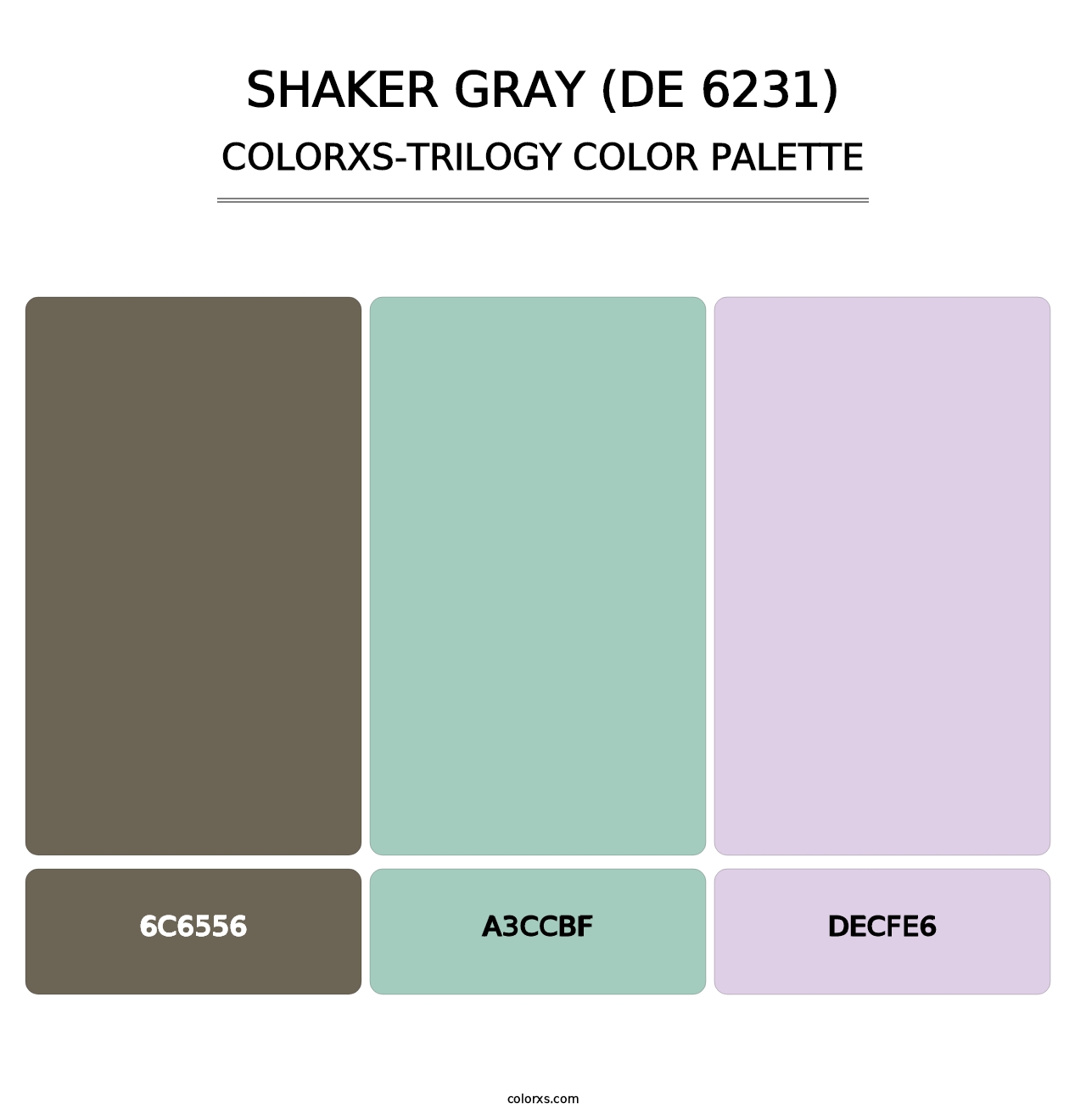 Shaker Gray (DE 6231) - Colorxs Trilogy Palette