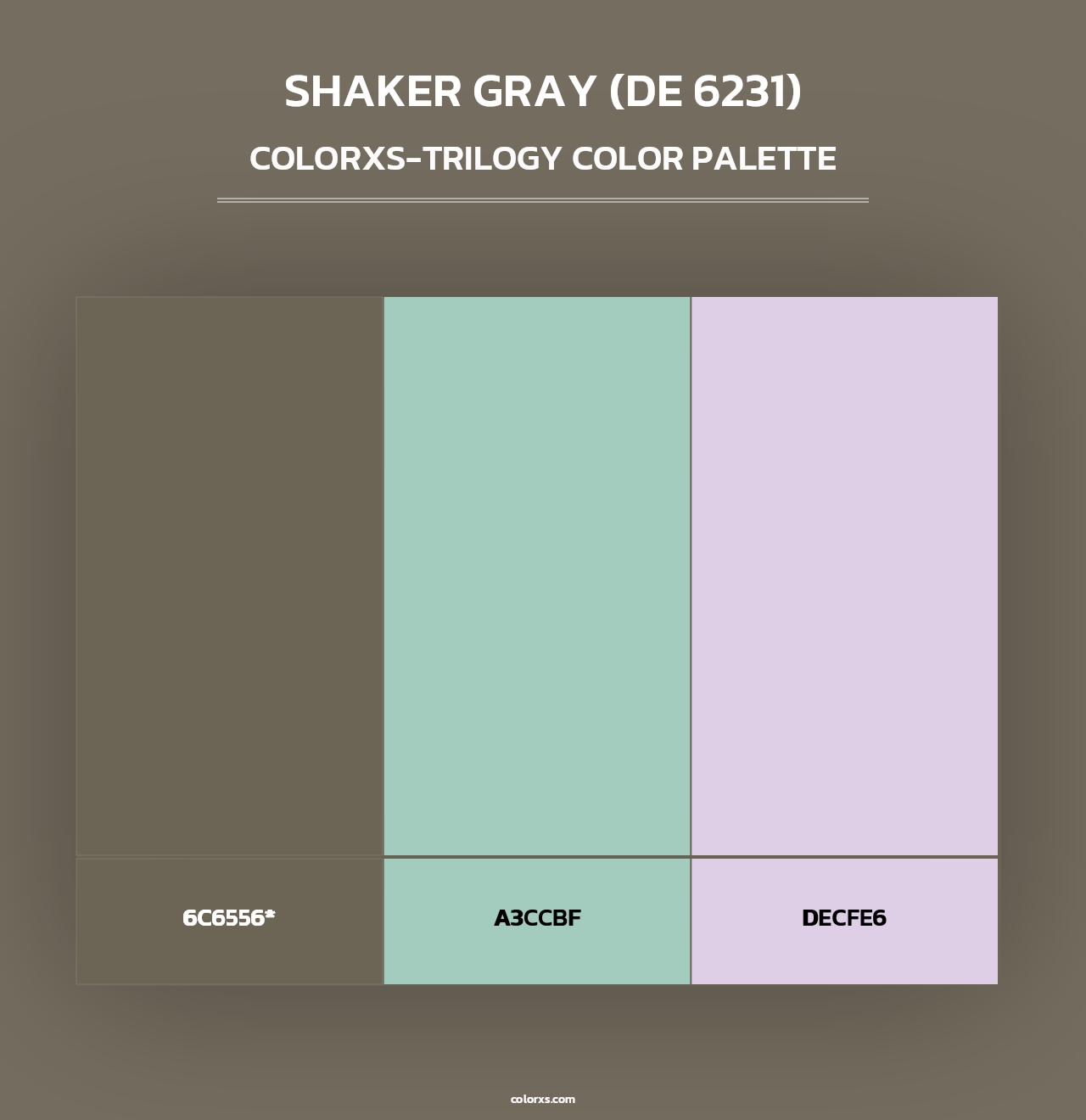 Shaker Gray (DE 6231) - Colorxs Trilogy Palette