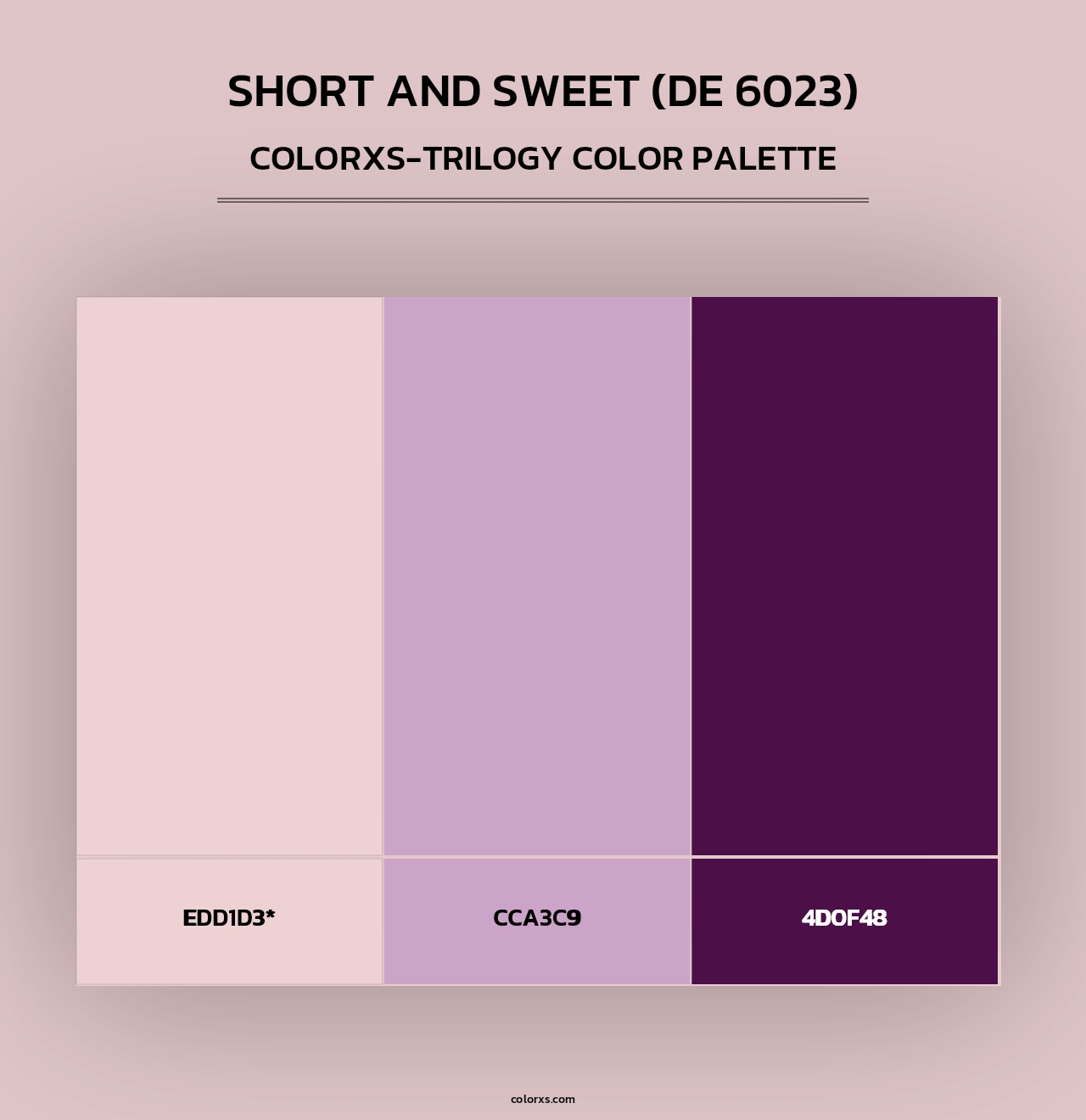 Short and Sweet (DE 6023) - Colorxs Trilogy Palette