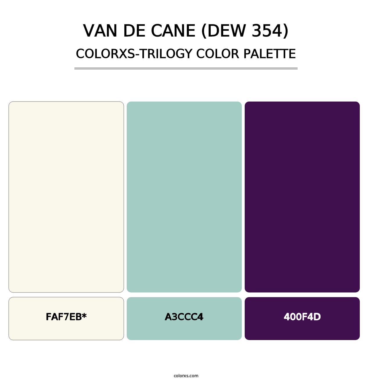 Van de Cane (DEW 354) - Colorxs Trilogy Palette