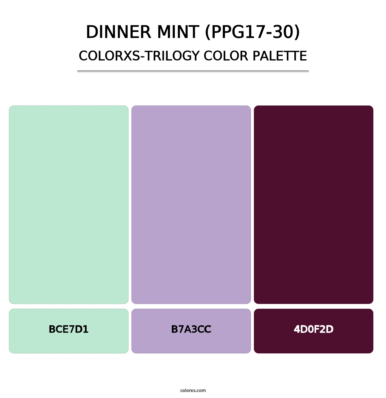 Dinner Mint (PPG17-30) - Colorxs Trilogy Palette