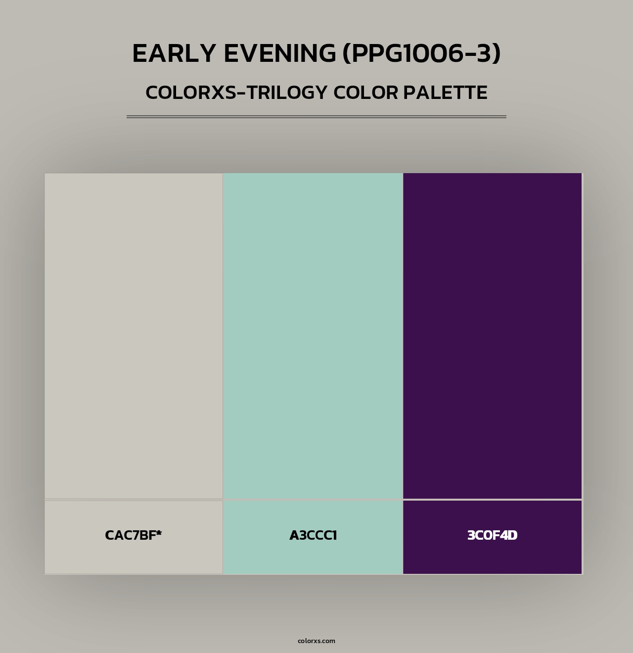 Early Evening (PPG1006-3) - Colorxs Trilogy Palette