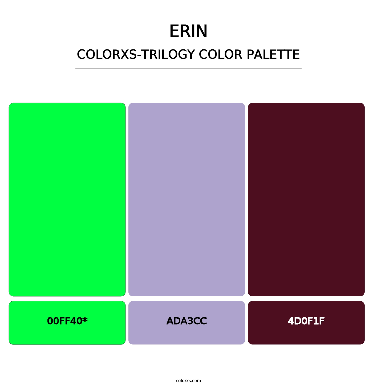 Erin - Colorxs Trilogy Palette