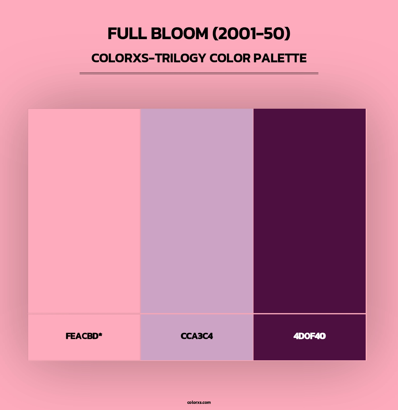 Full Bloom (2001-50) - Colorxs Trilogy Palette