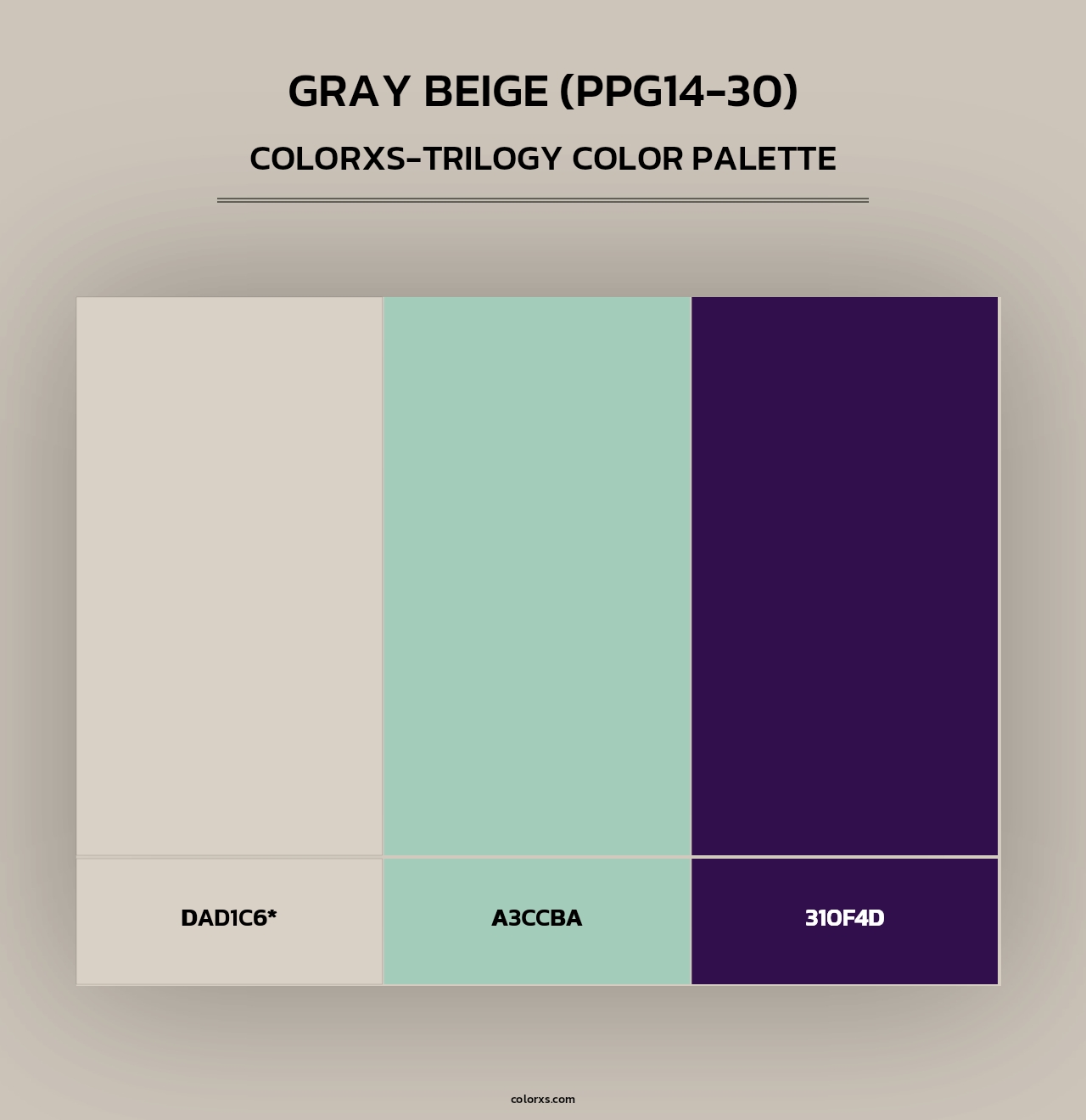 Gray Beige (PPG14-30) - Colorxs Trilogy Palette