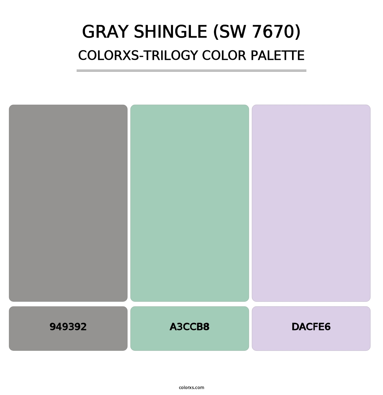 Gray Shingle (SW 7670) - Colorxs Trilogy Palette