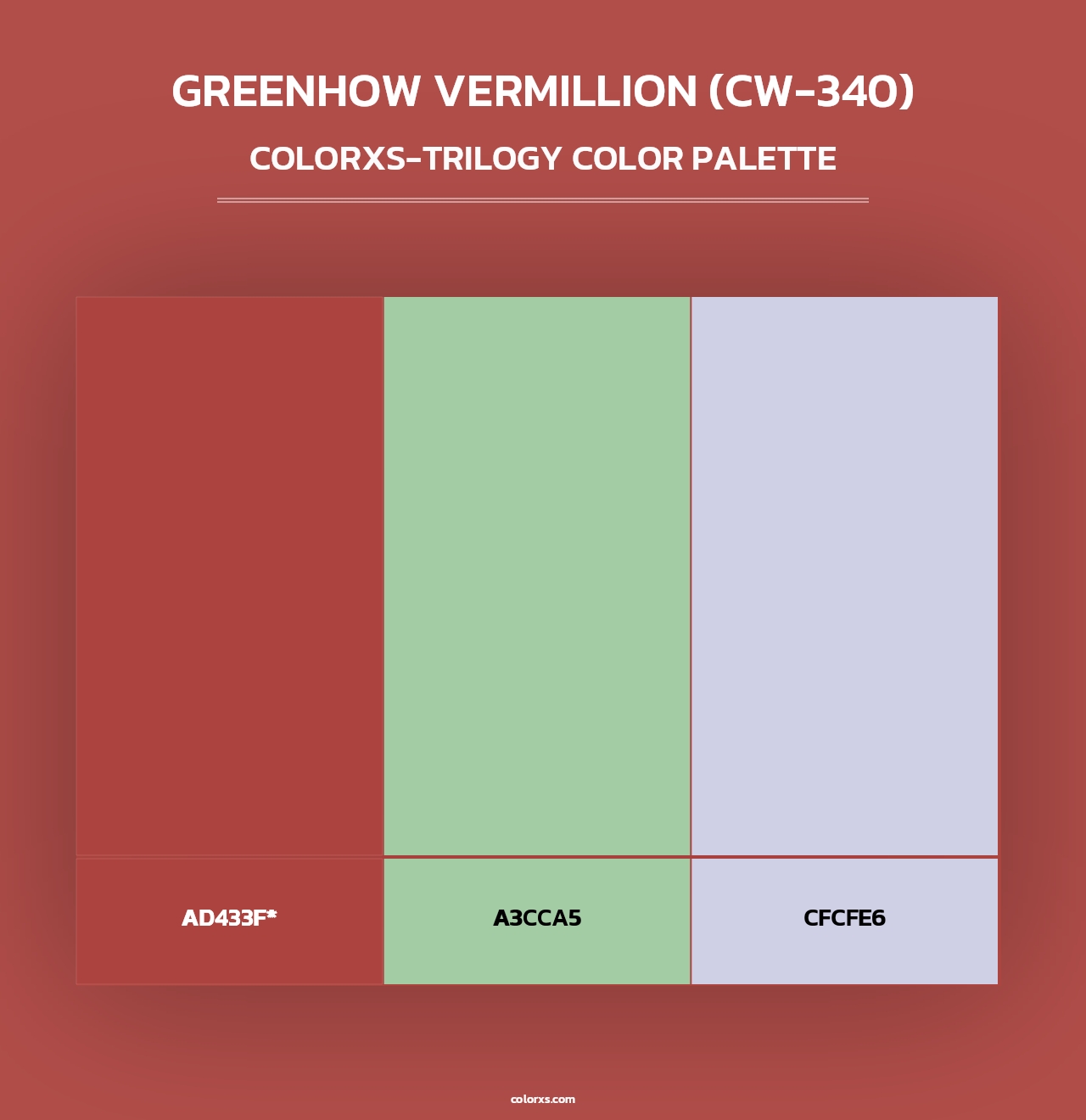 Greenhow Vermillion (CW-340) - Colorxs Trilogy Palette